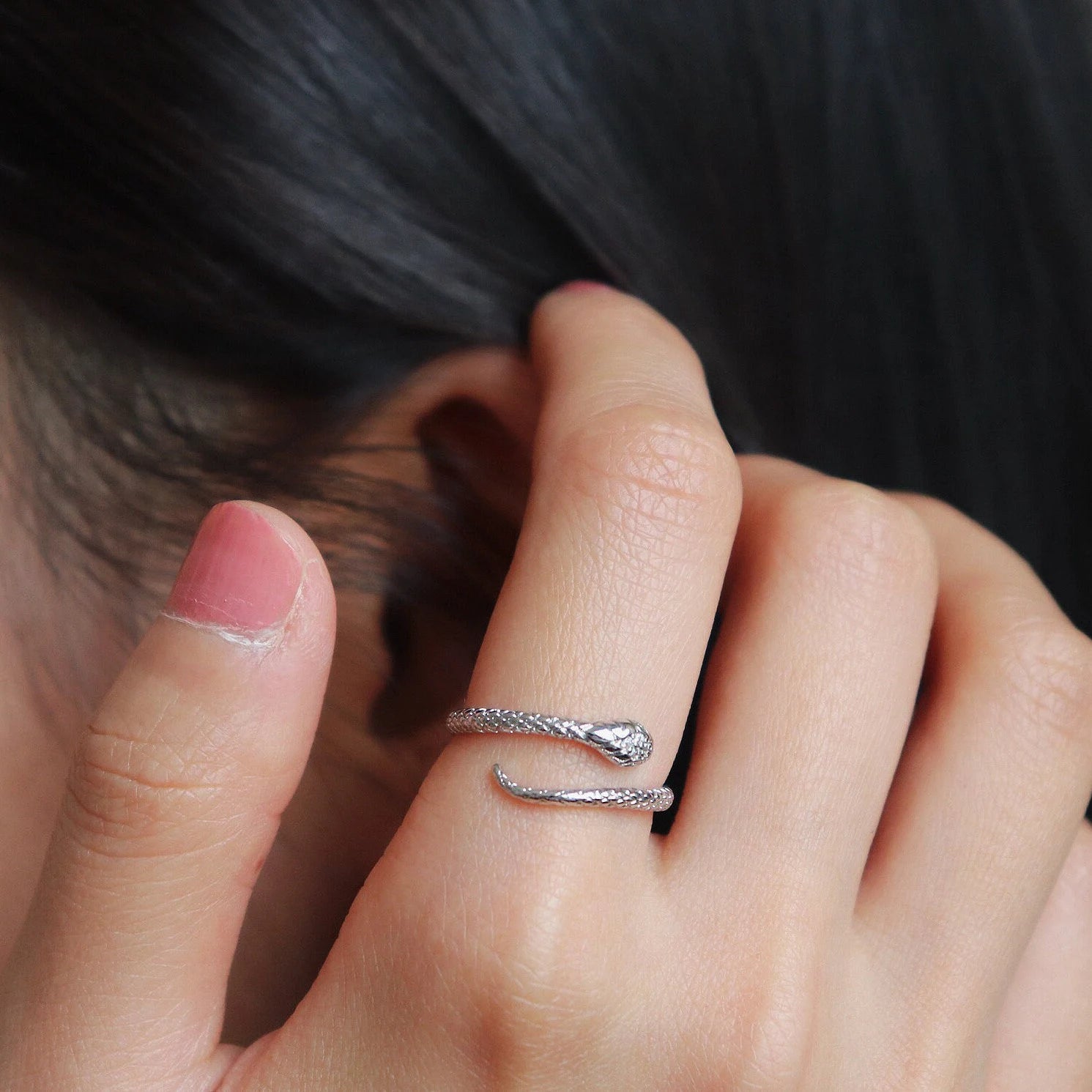 Snake Ring, 925 Sterling Silver Ring