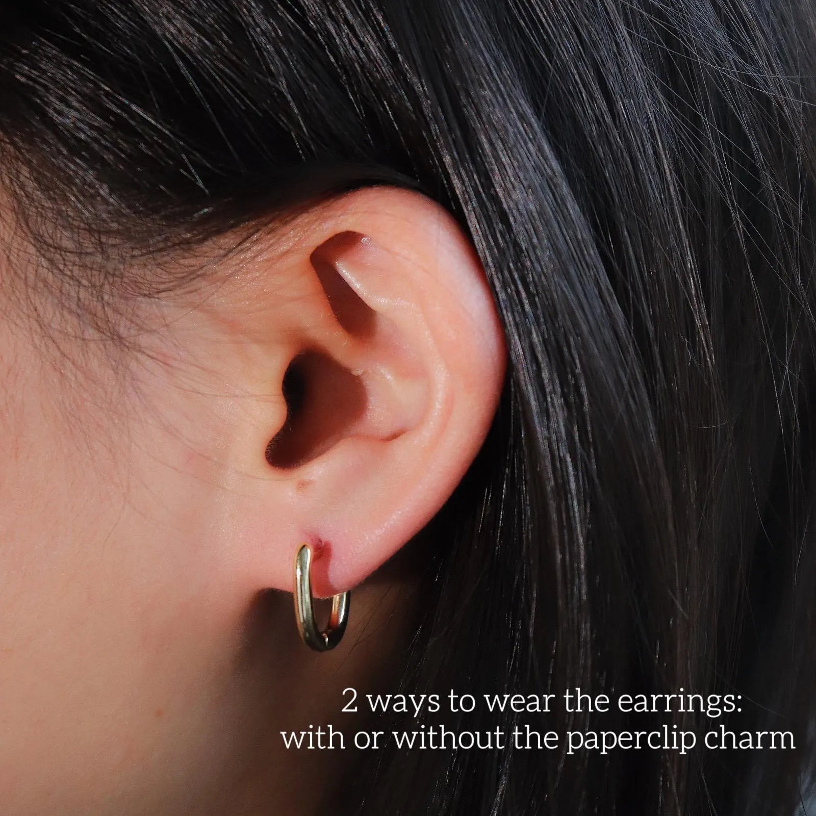 Paper Clip Link Hoop Earrings