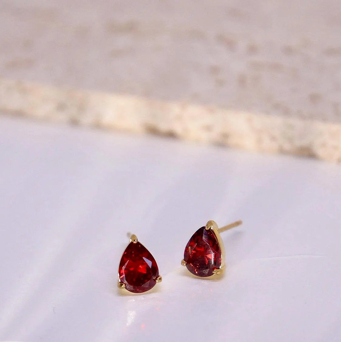 Garnet Stud Earrings