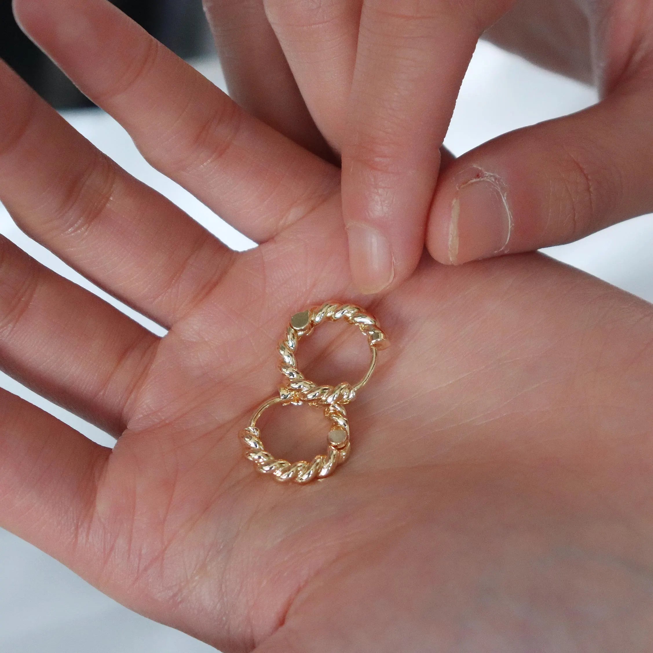 Twisted Gold Hoop Earrings