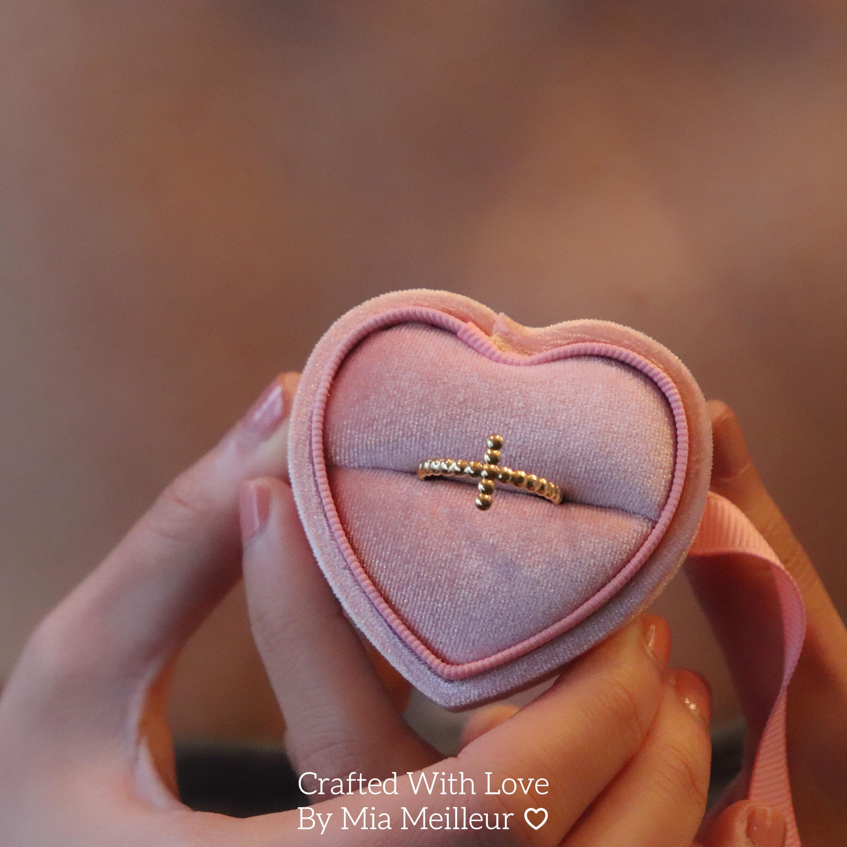 Beaded Cross Ring