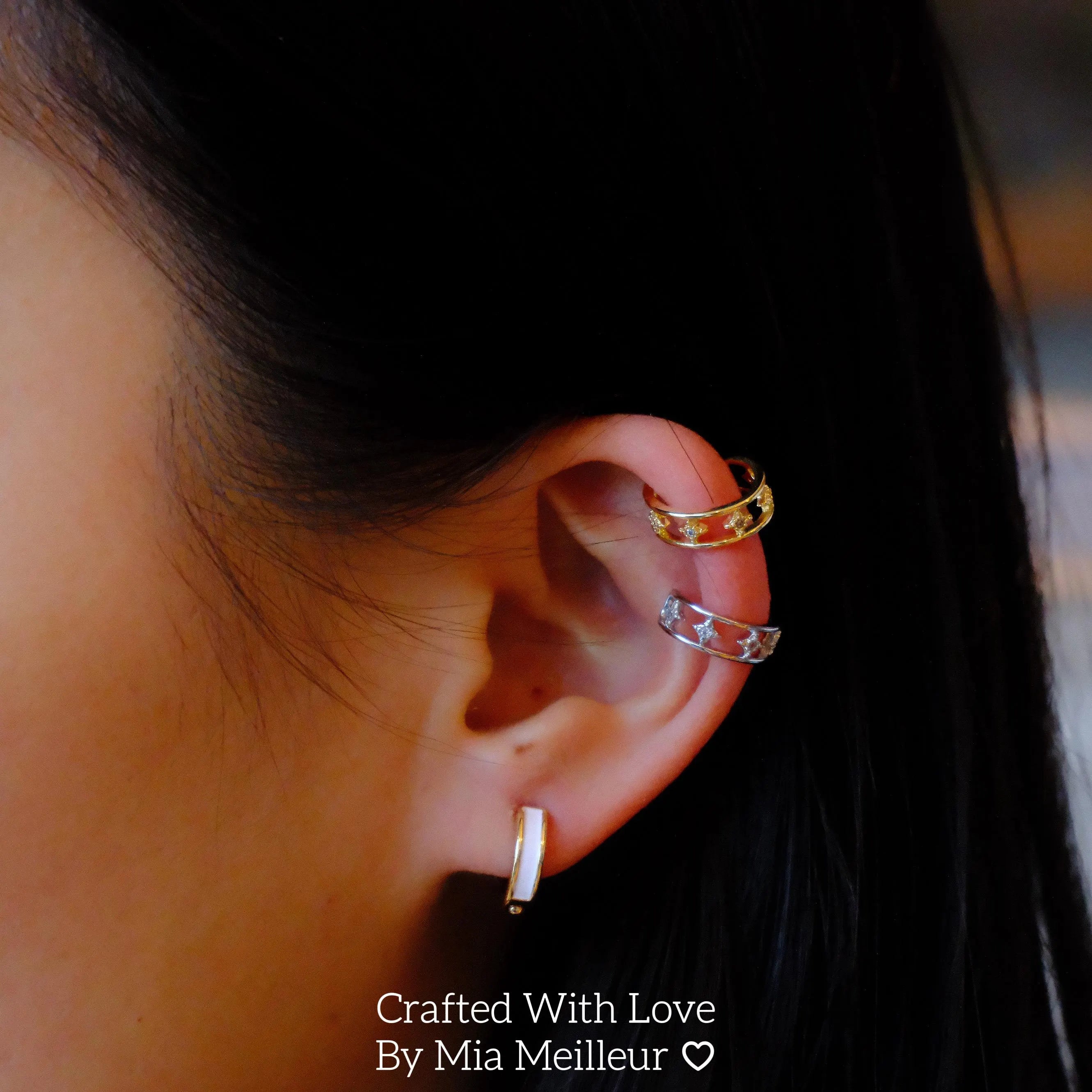 Minimalist Star Cuff Earrings