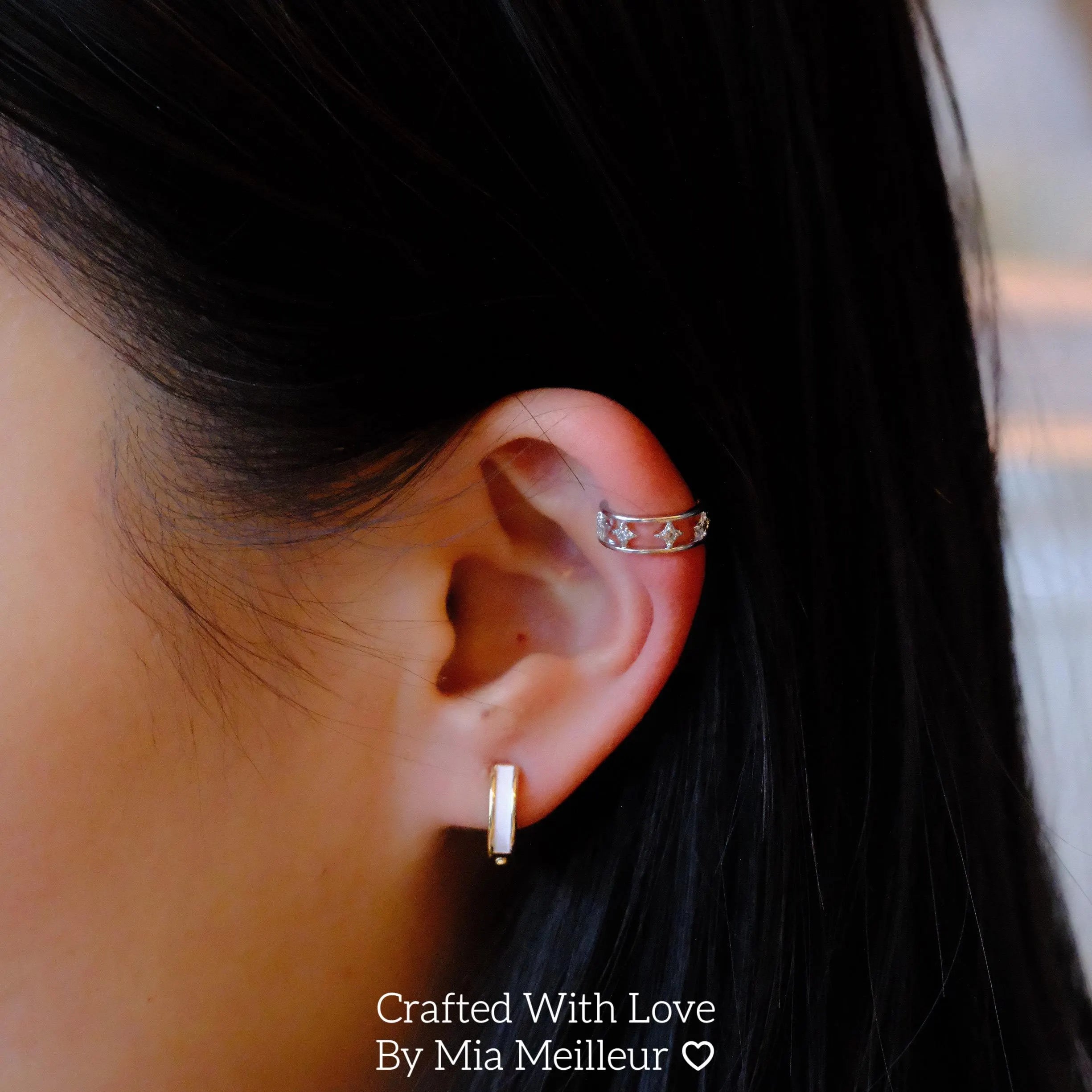 Minimalist Star Cuff Earrings