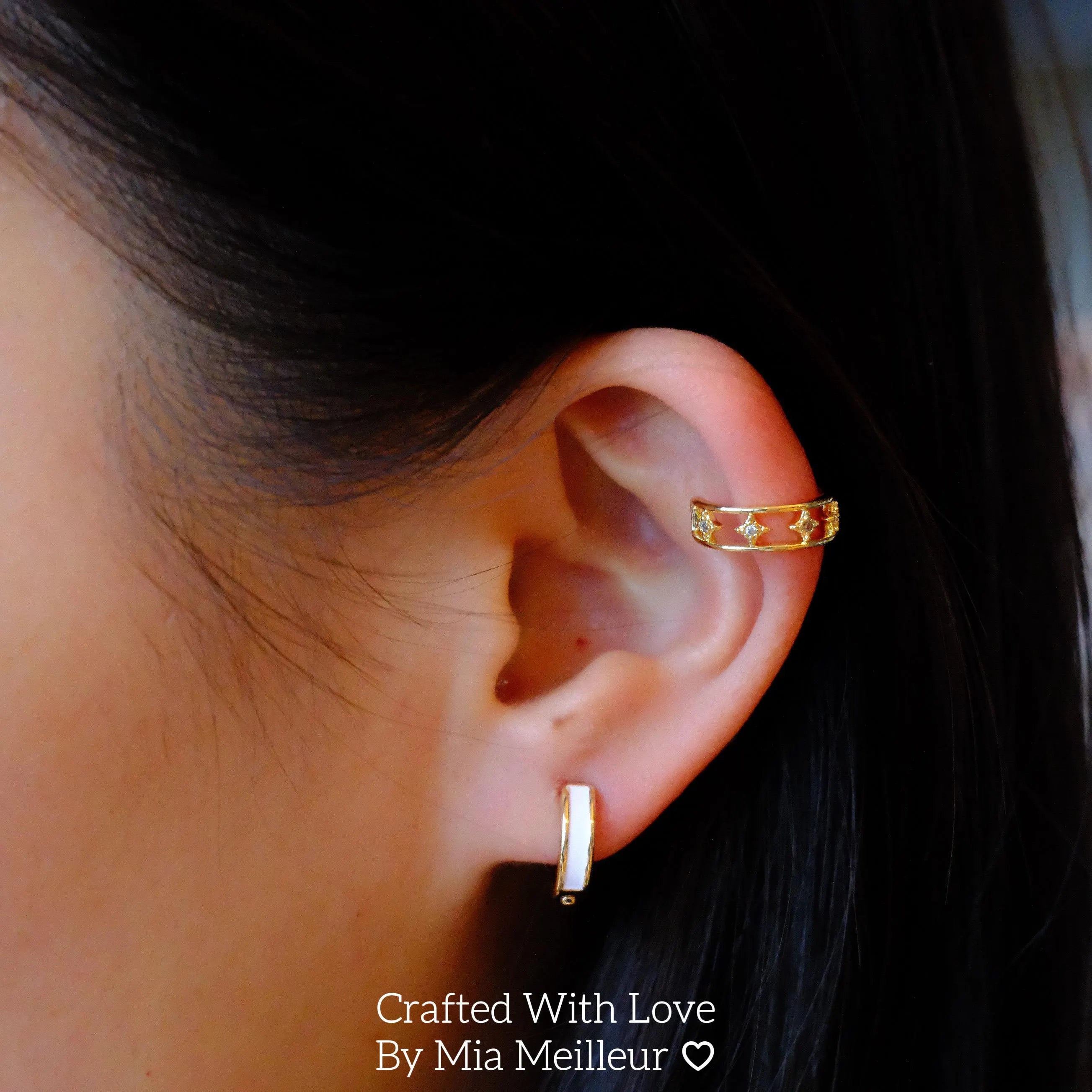 Minimalist Star Cuff Earrings