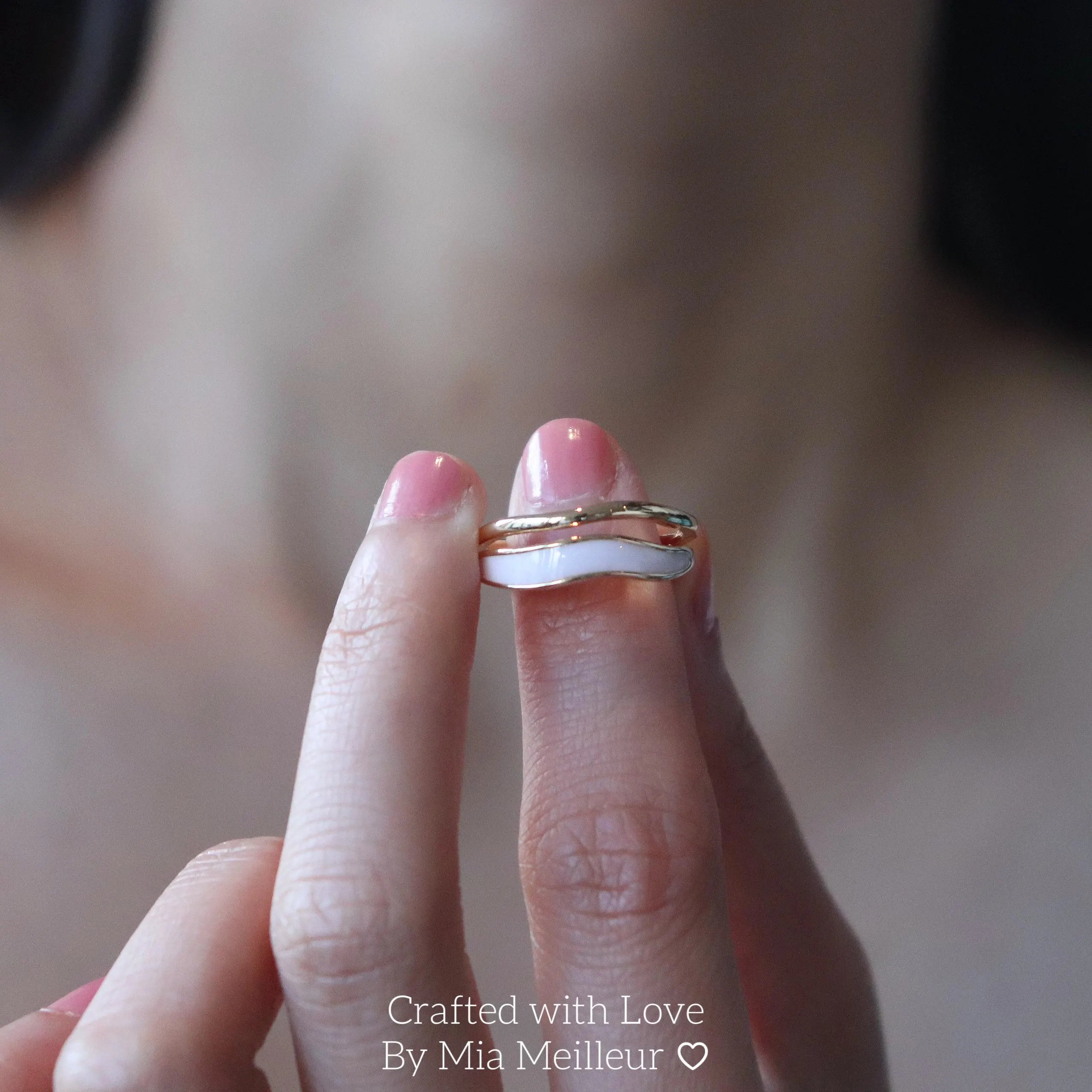 White Enamel Ring