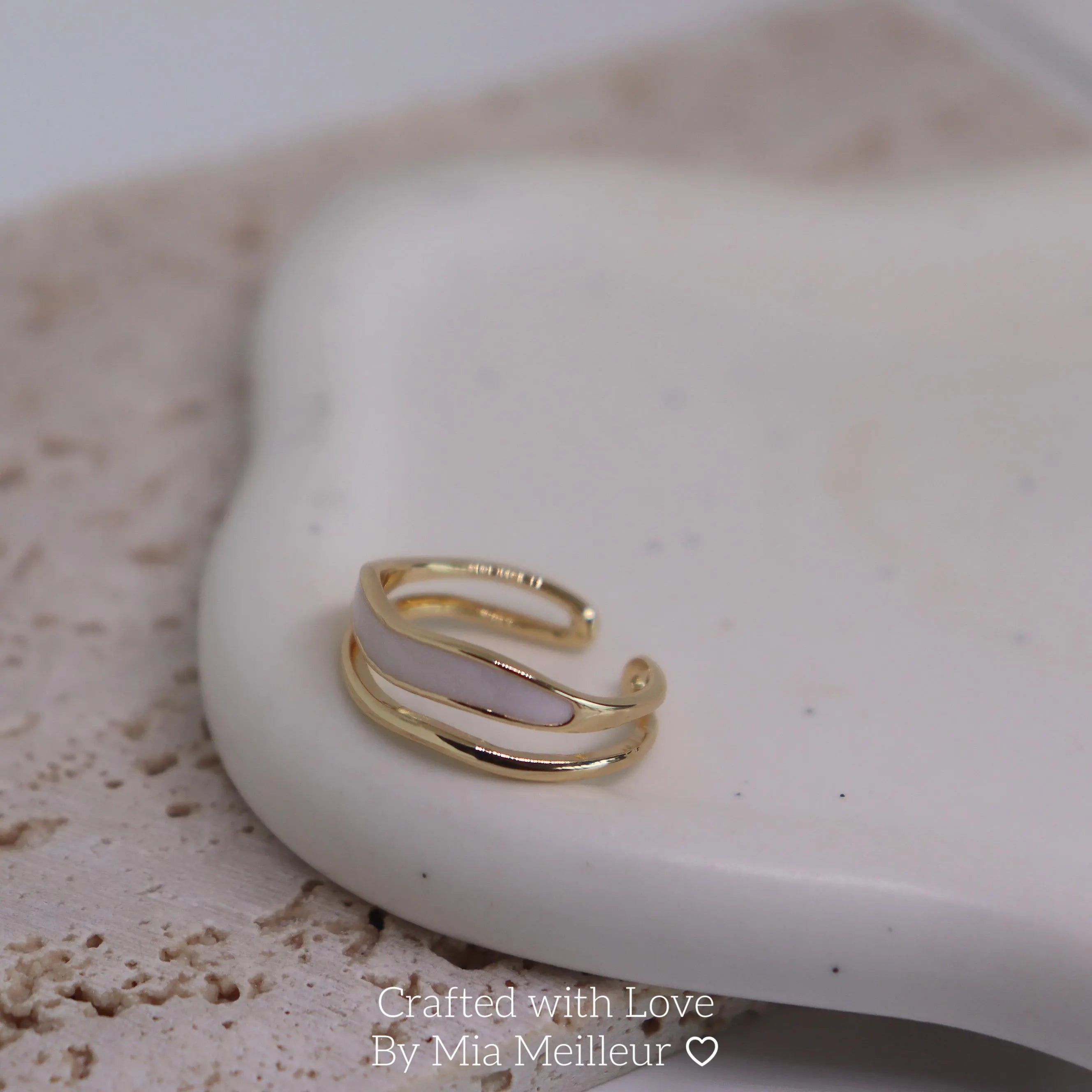 White Enamel Ring