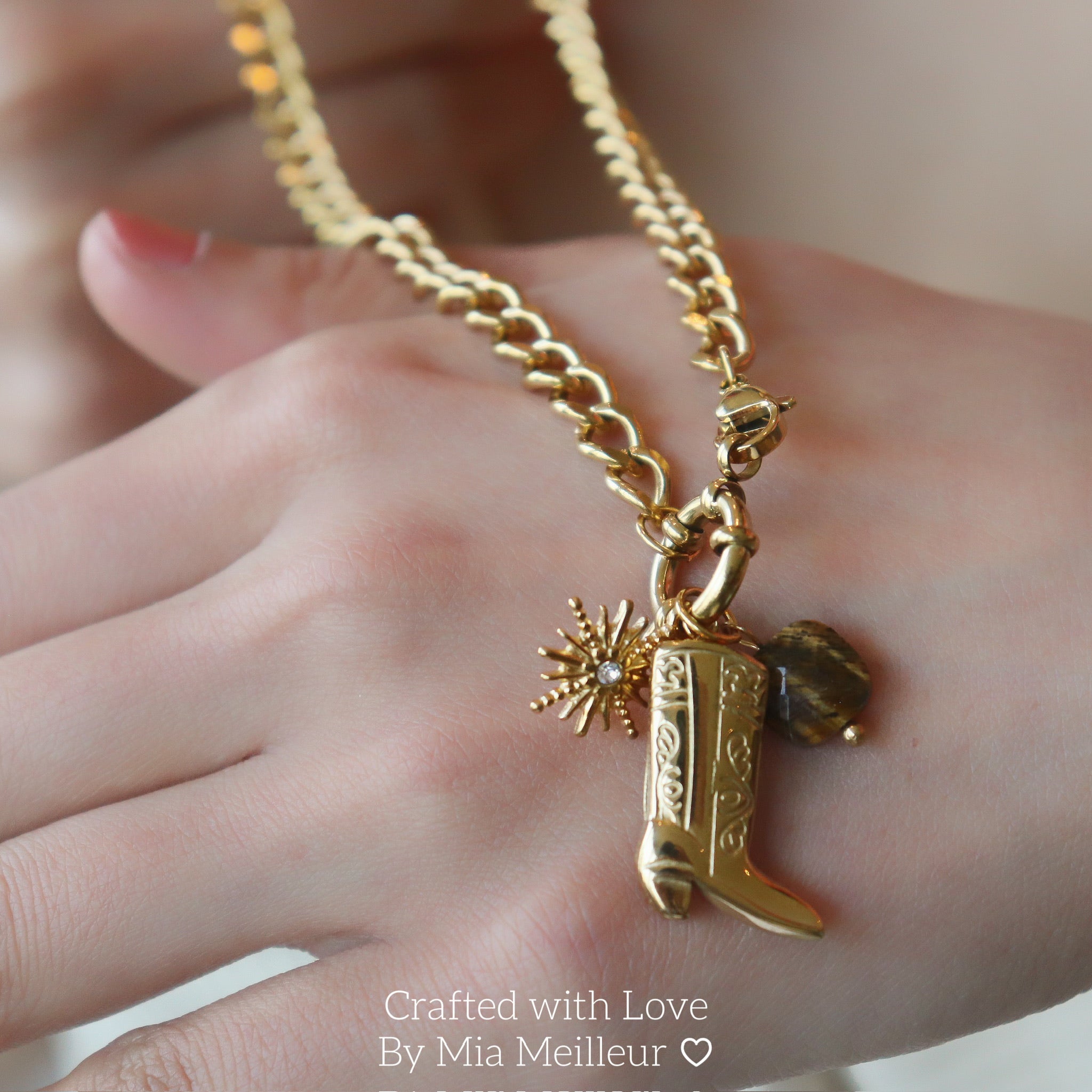 Chunky Cowboy Boot Necklace