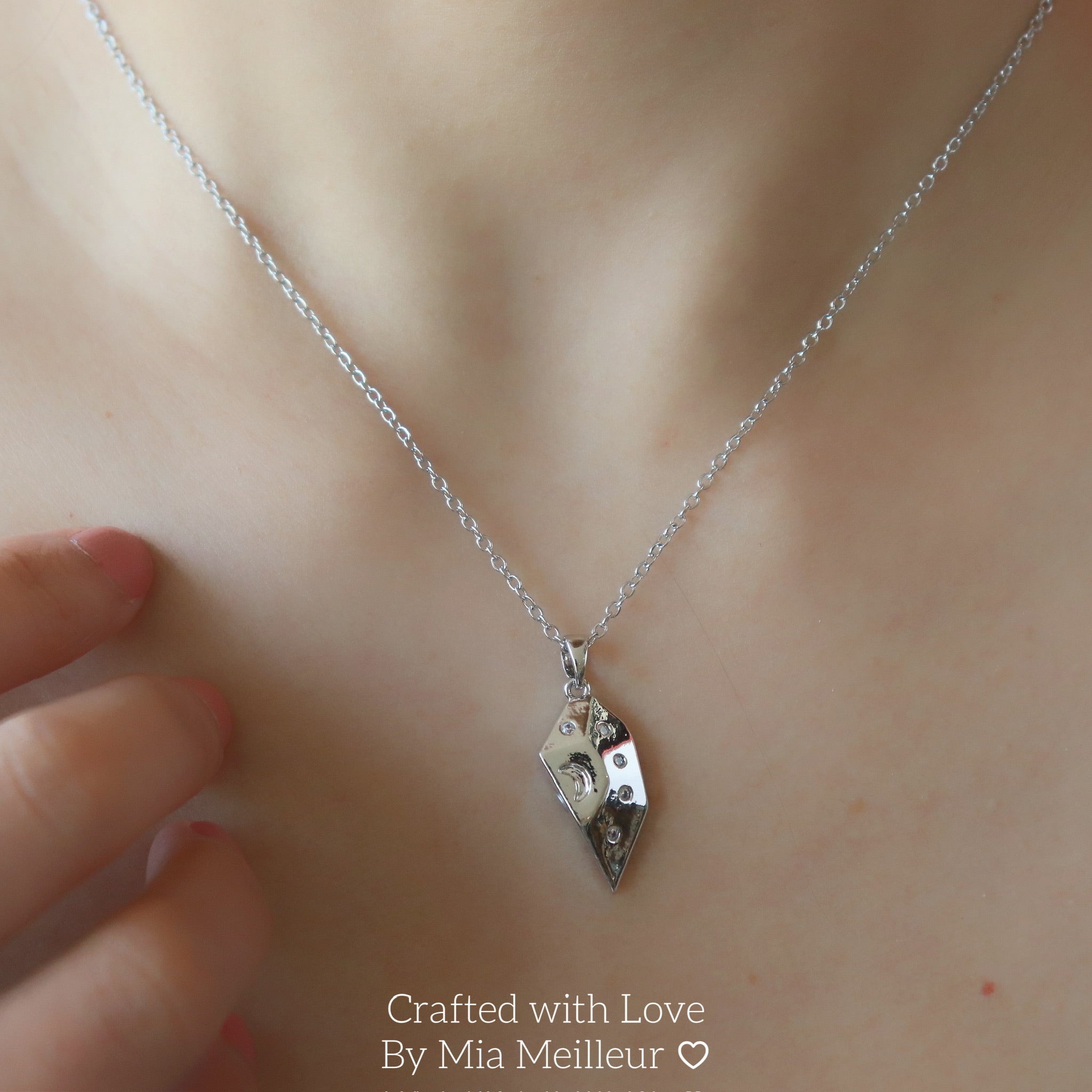 Sun and Moon Magnet Heart Necklace