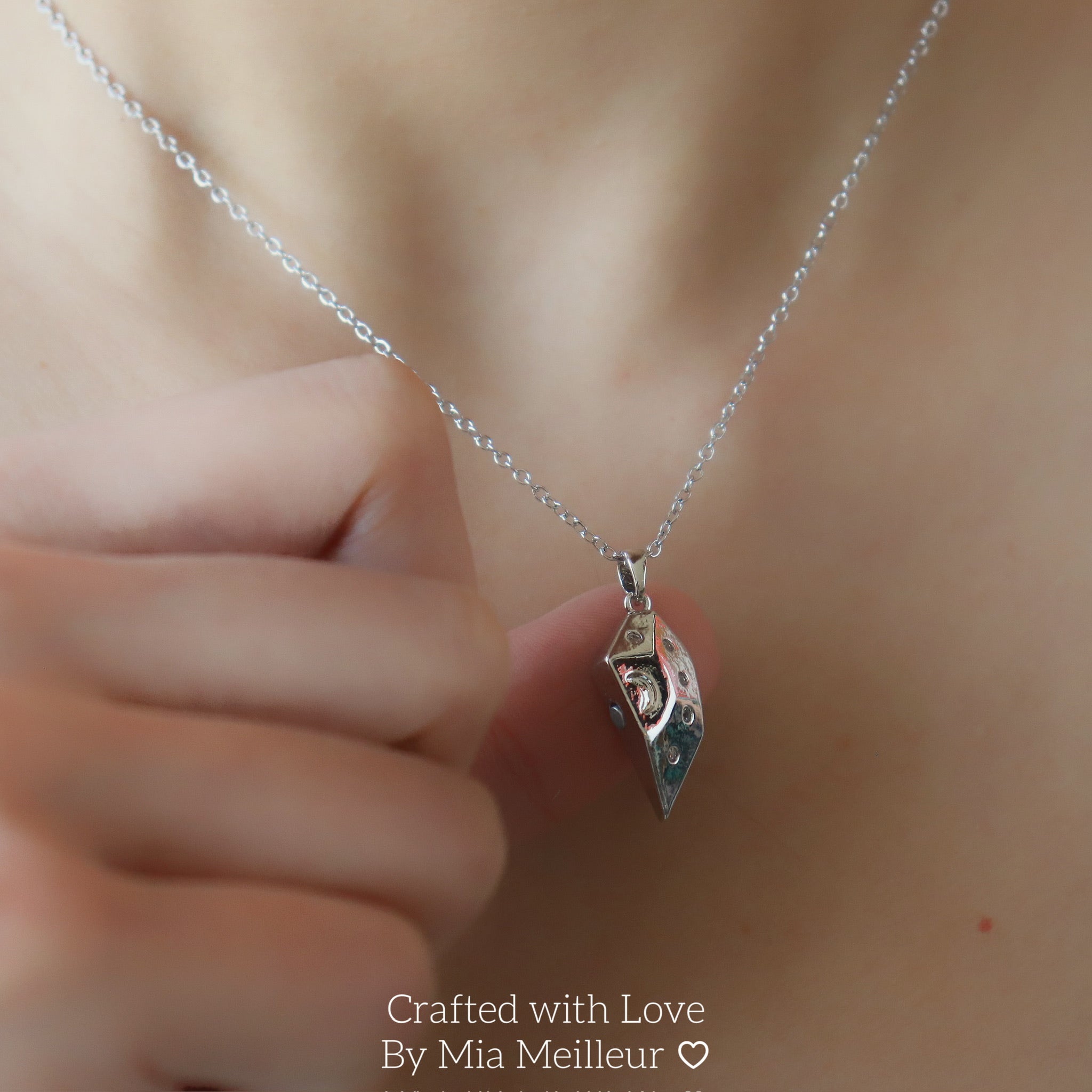 Sun and Moon Magnet Heart Necklace