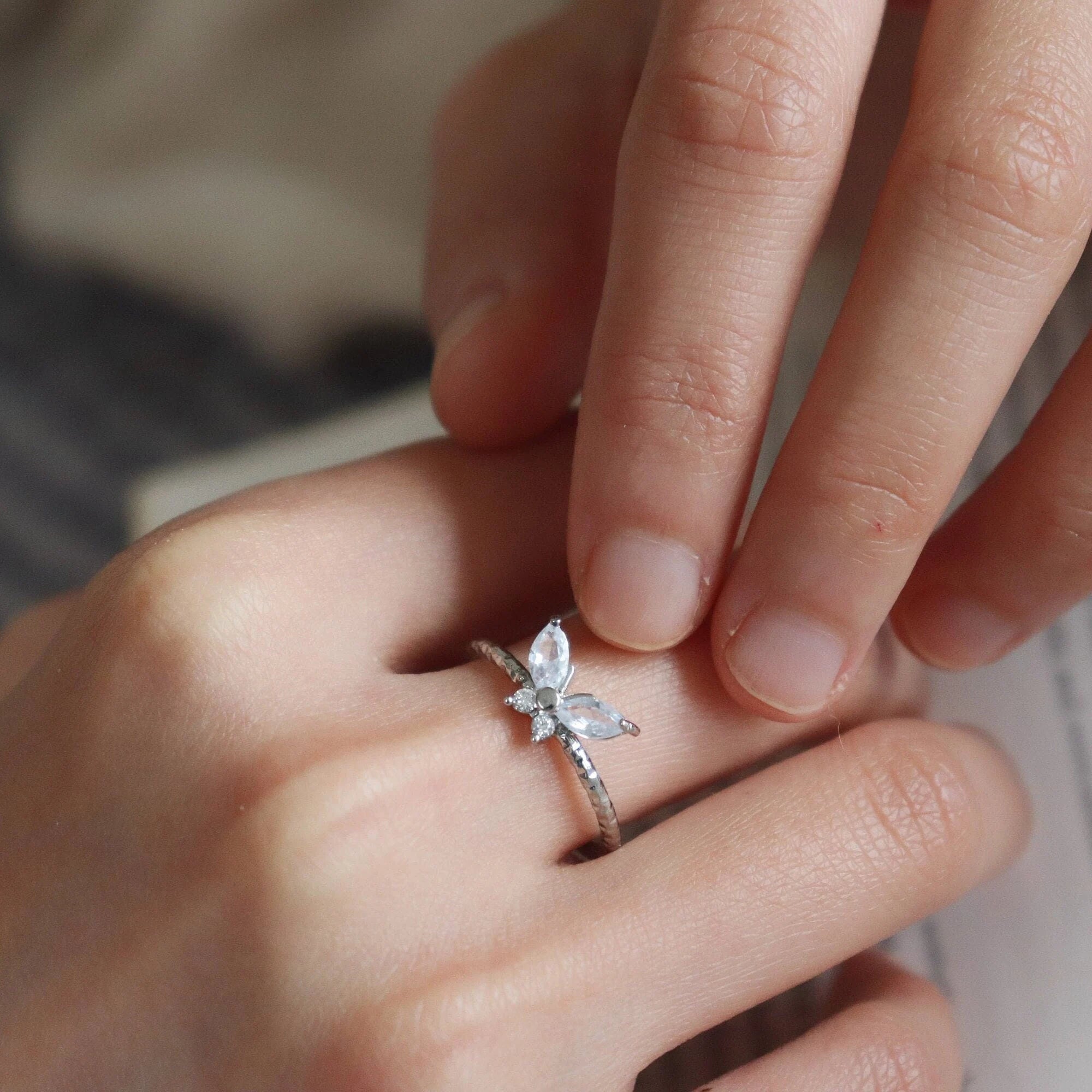 Silver Butterfly Ring
