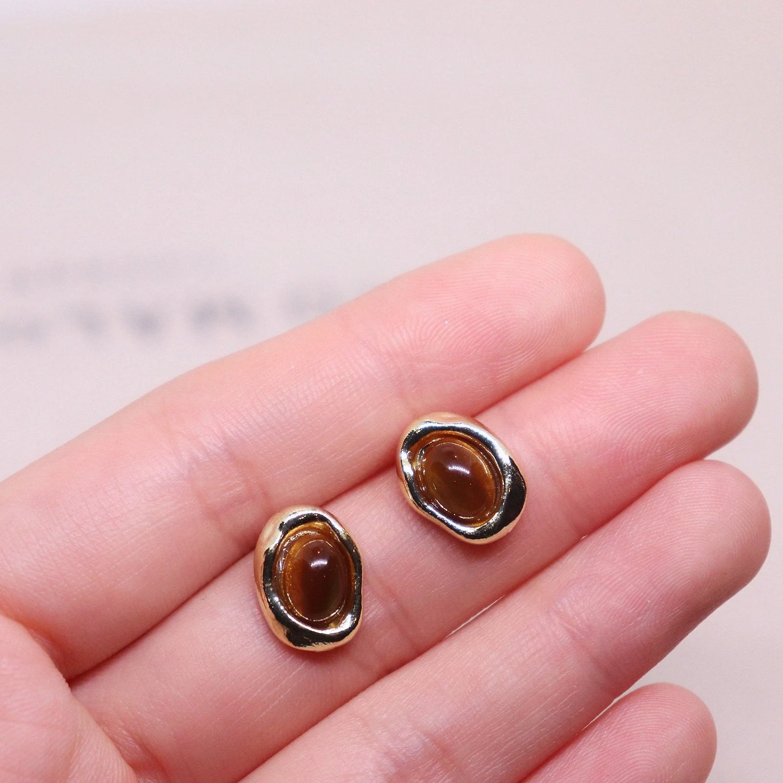 Tiger’s Eye Studs Earrings