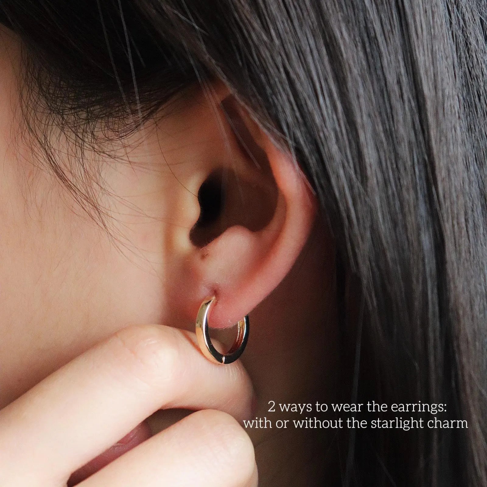 Star Charm Hoop Earrings