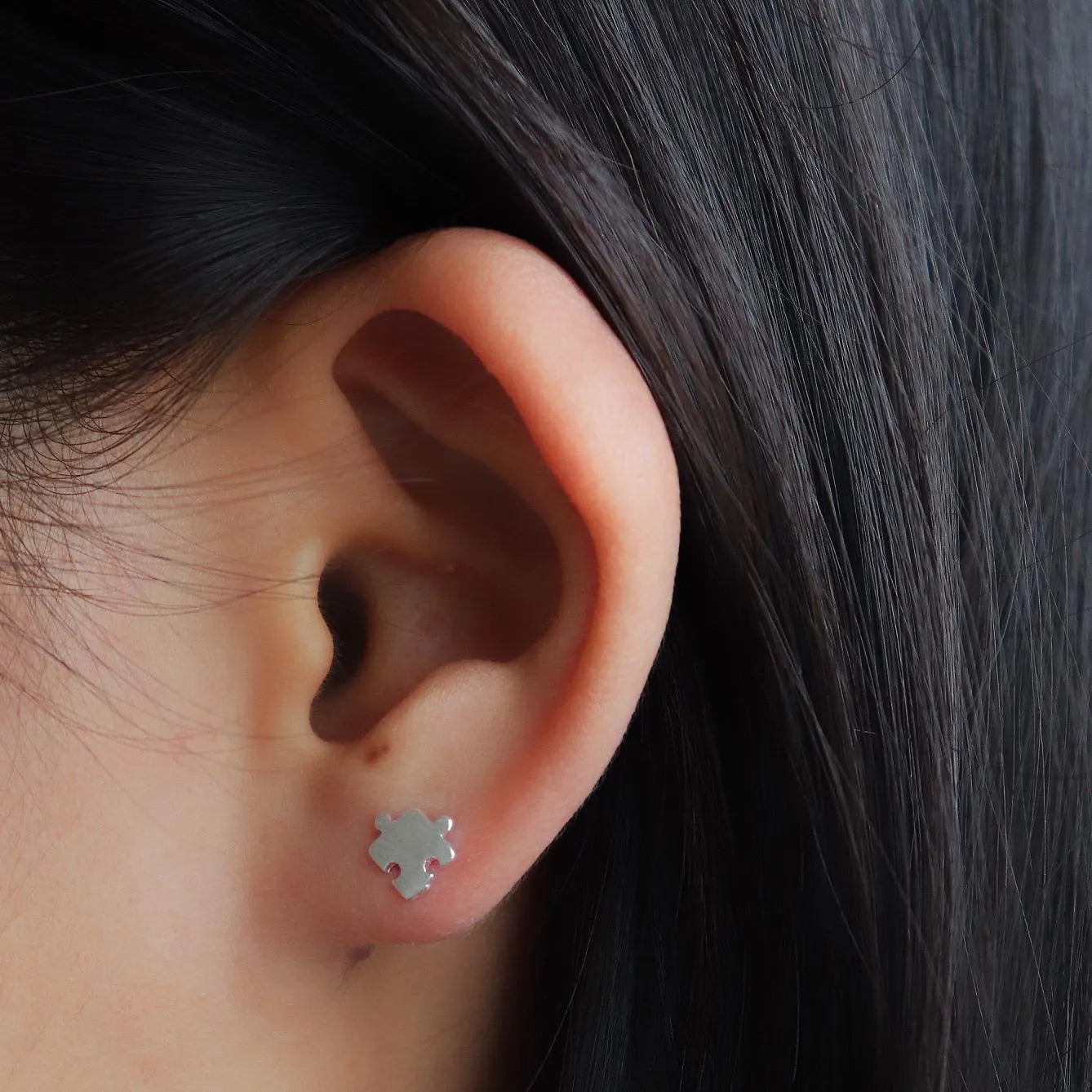 Tiny Puzzle Stud Earrings, Dainty Puzzle Earrings
