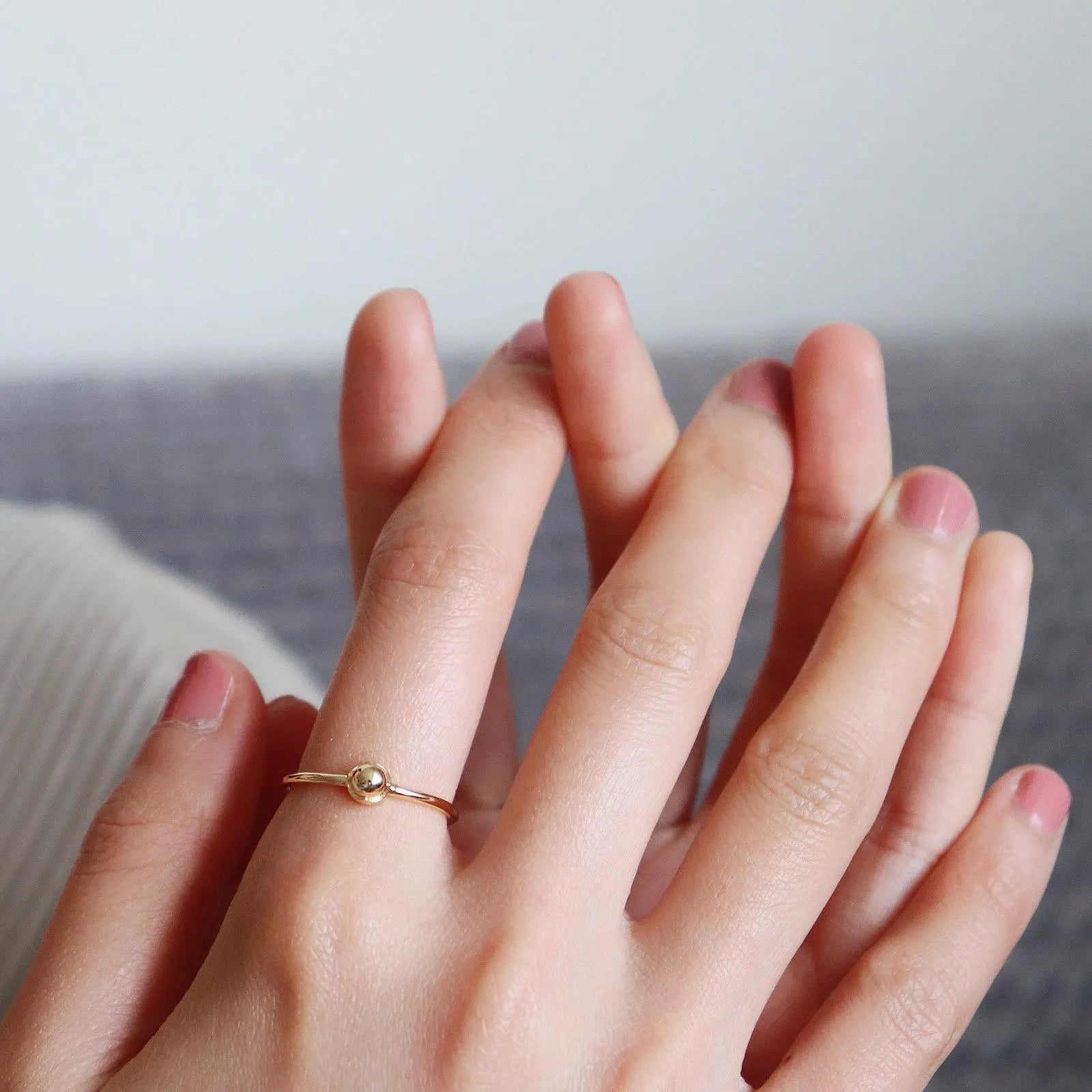 Minimalist Gold Ball Ring
