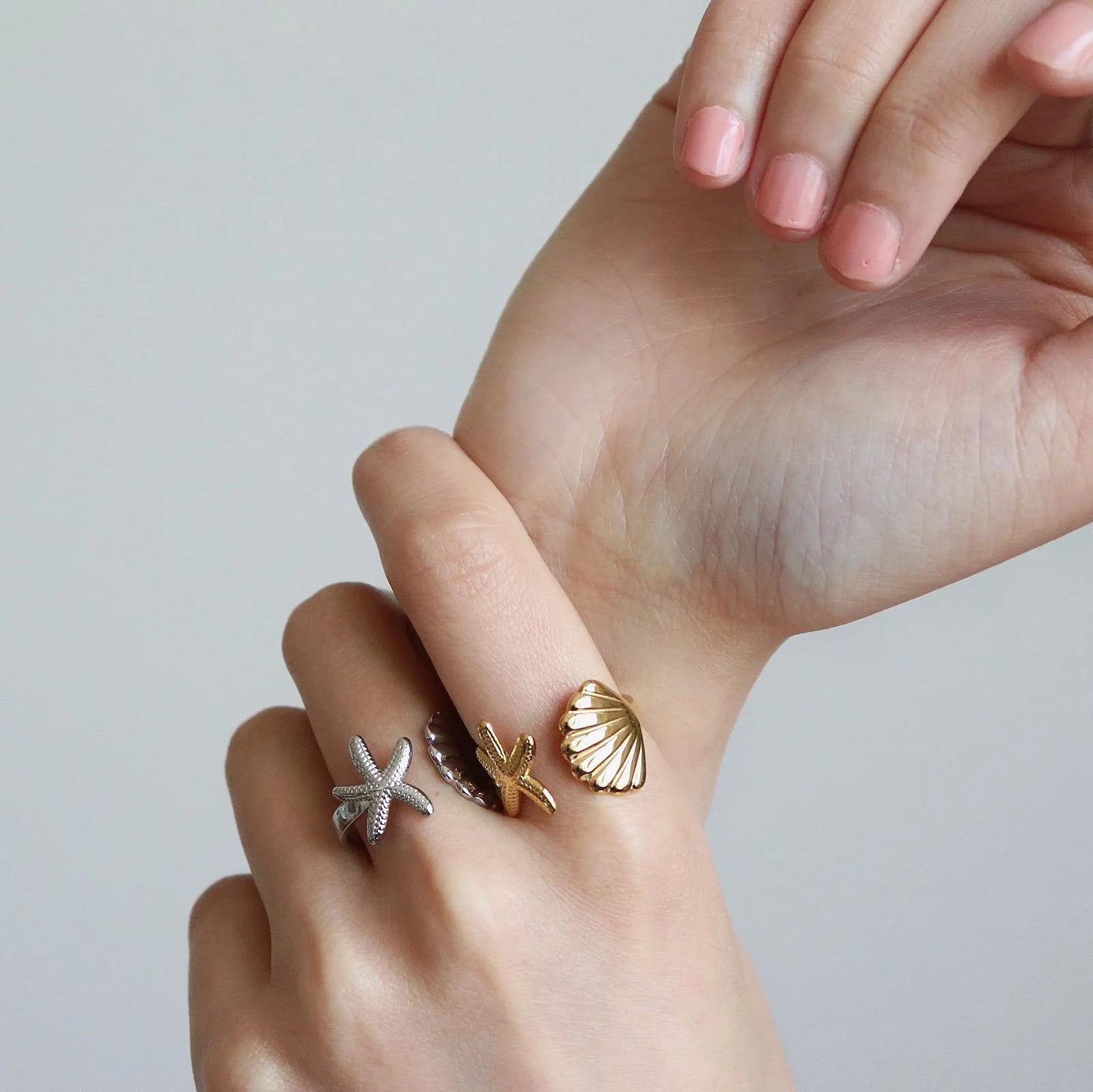 Starfish Seashell Ring