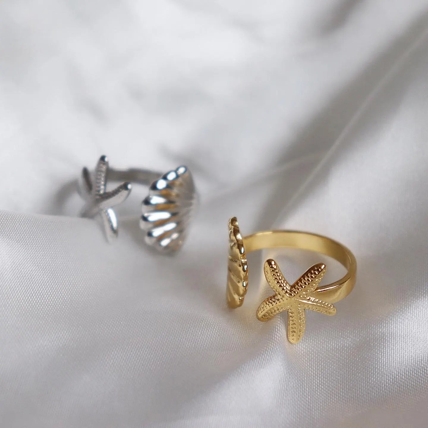 Starfish Seashell Ring