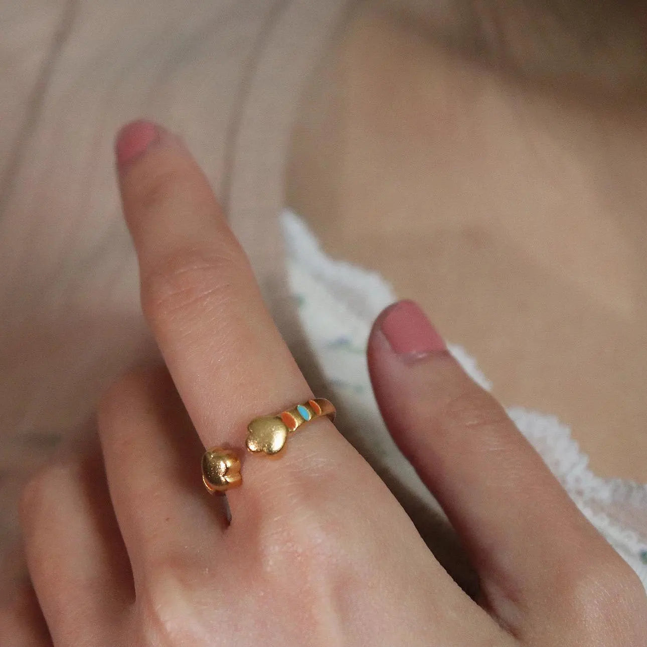 Cute Cat Paw Open Ring