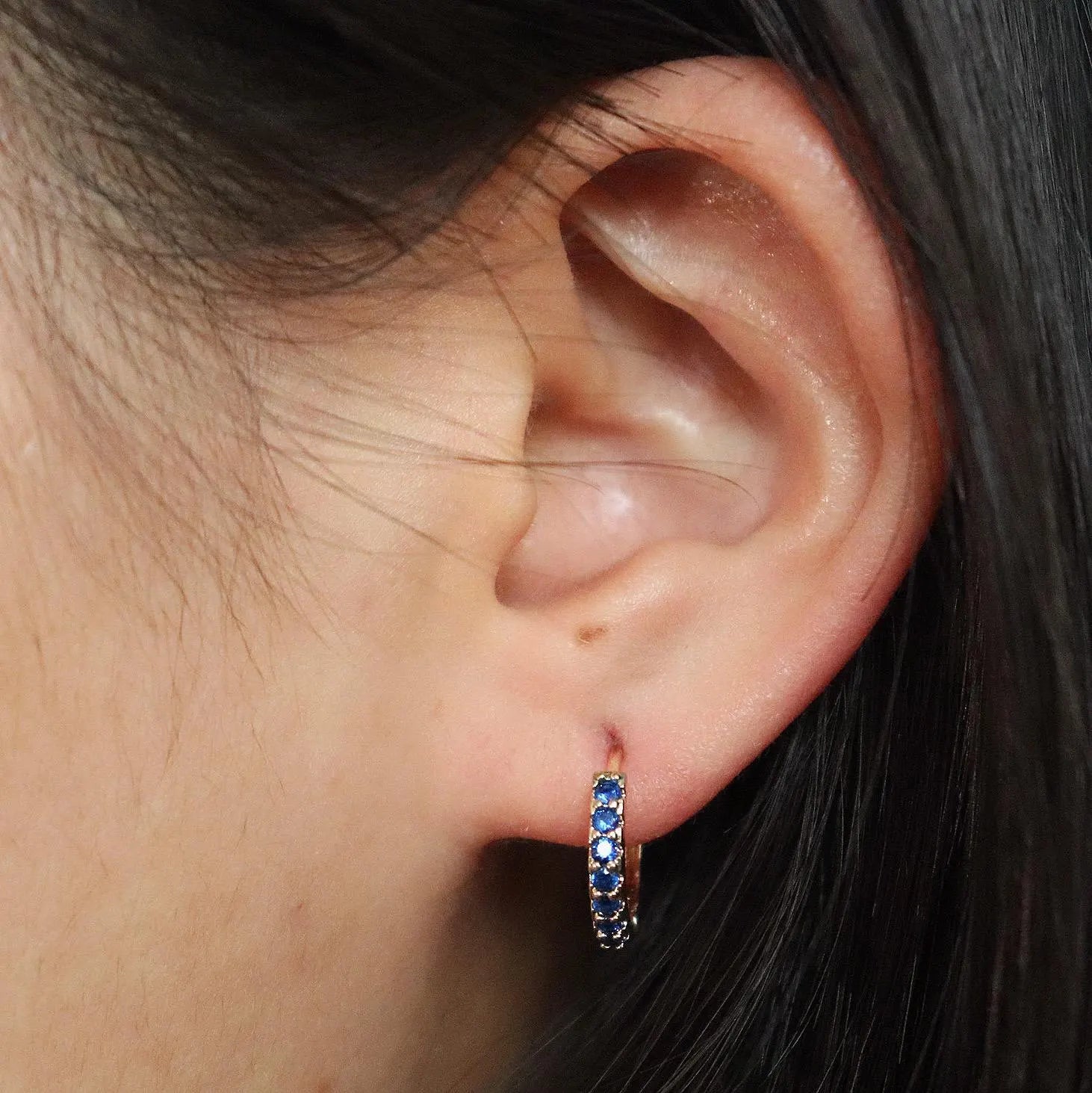 Pave Huggie Hoop Earrings