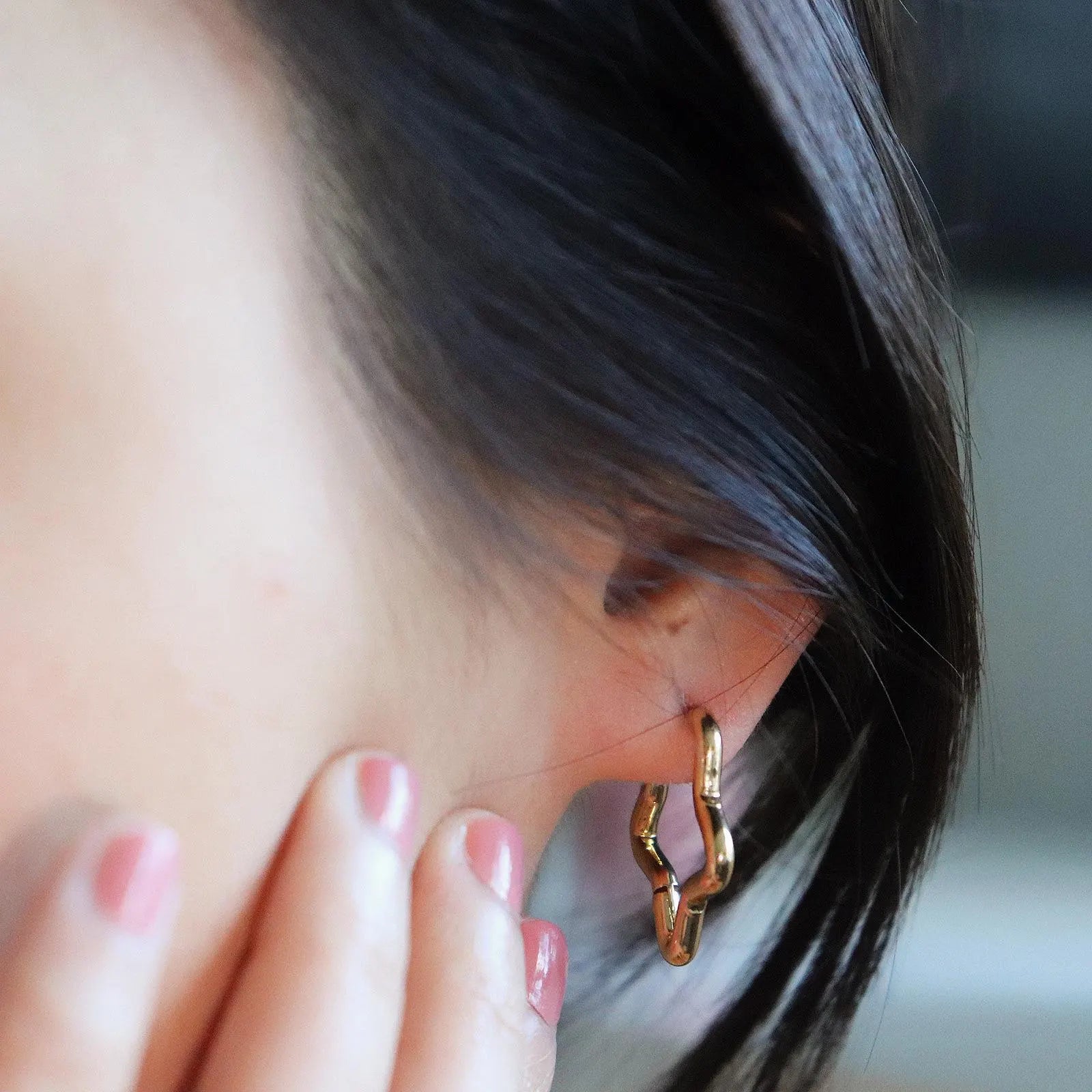 Minimalist Star Shaped Hoop Earring