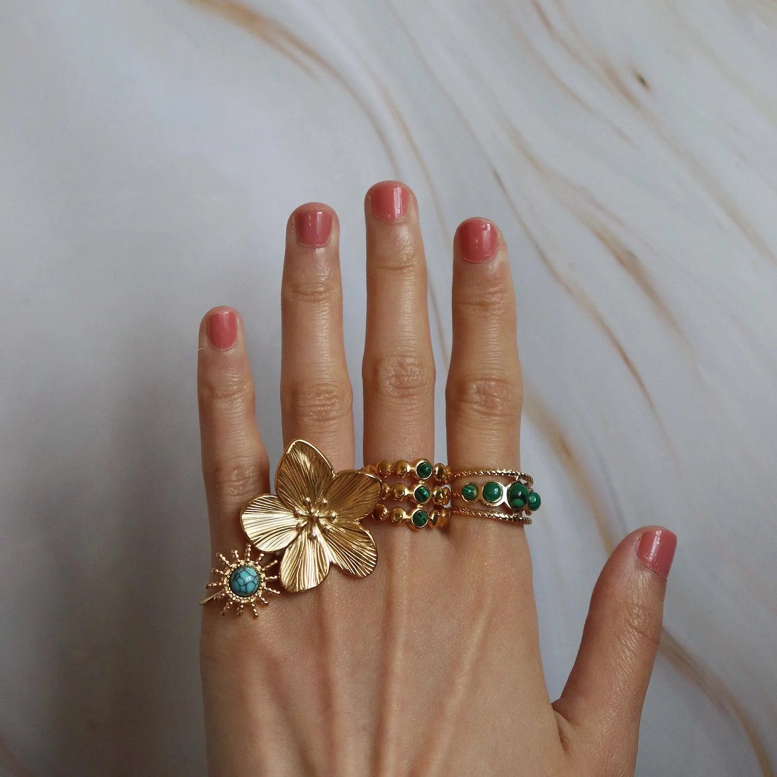 Vintage Green Gemstone Ring