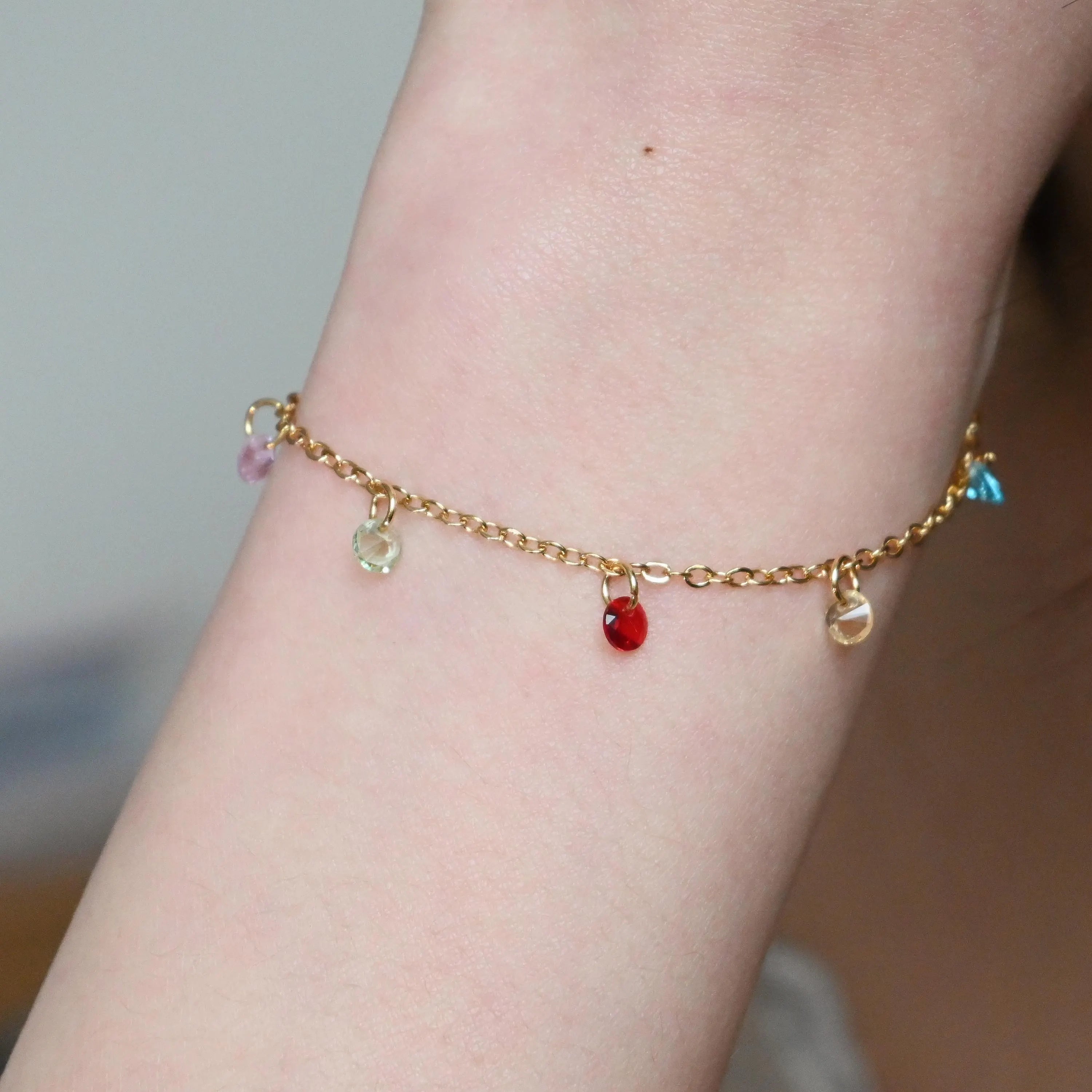 Dainty Multicolored Stone Bracelet