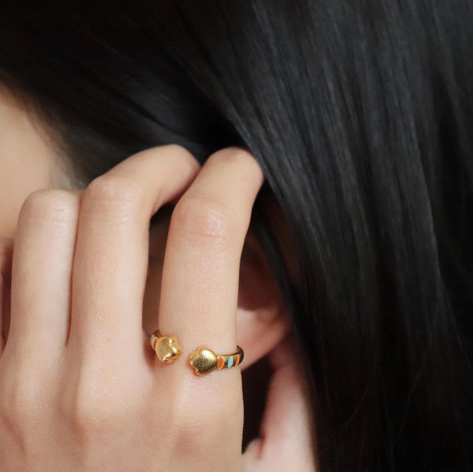 Cute Cat Paw Open Ring