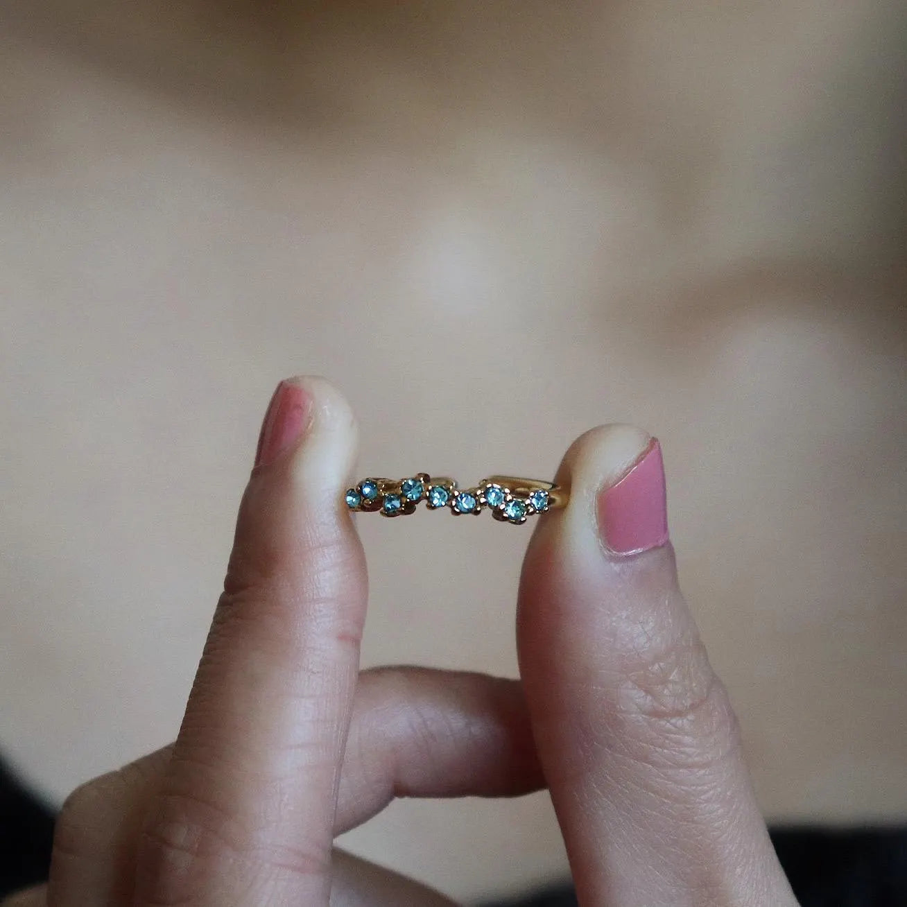 Dainty Amethyst Half Eternity Band Ring