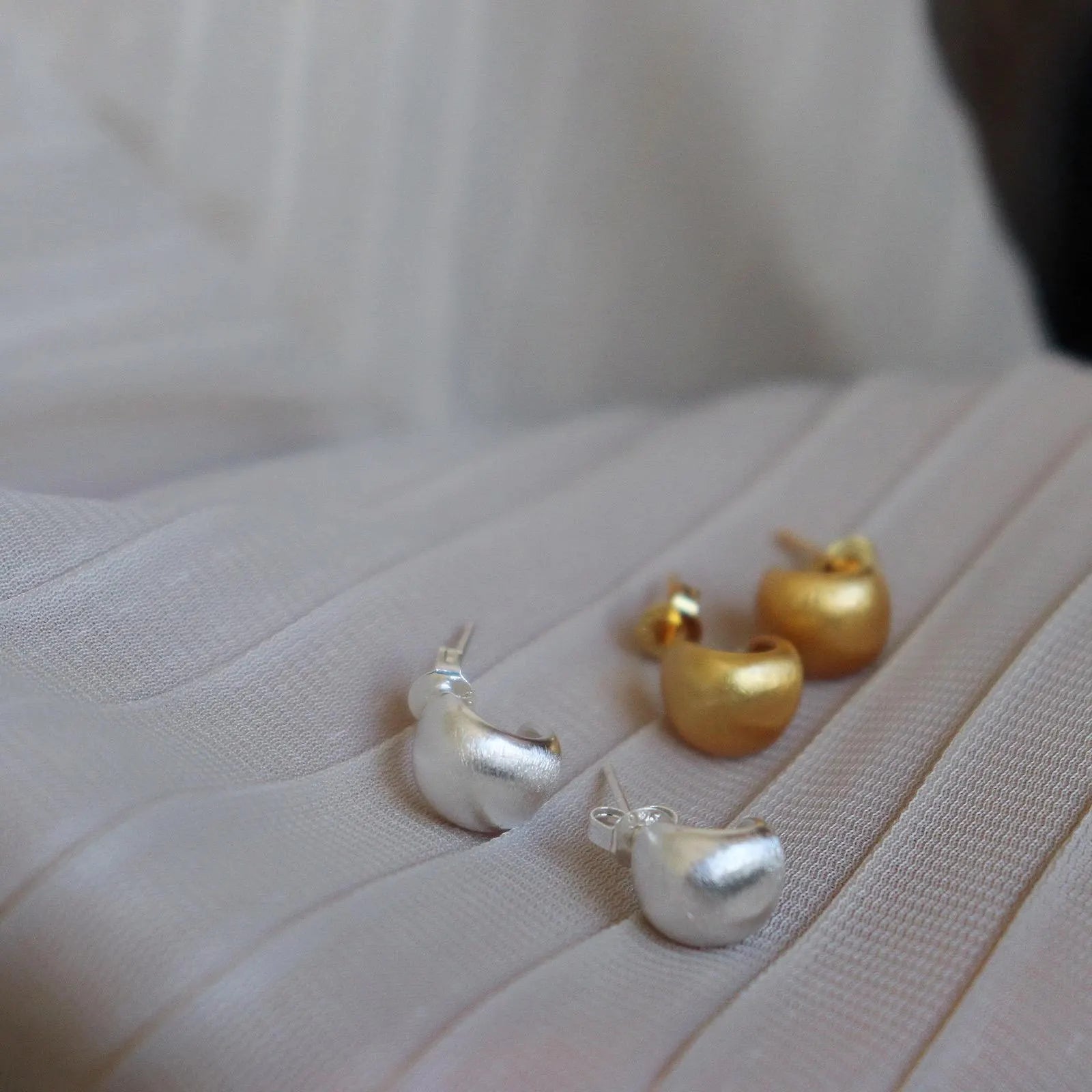 Minimalist Matt Brushed Stud Earrings
