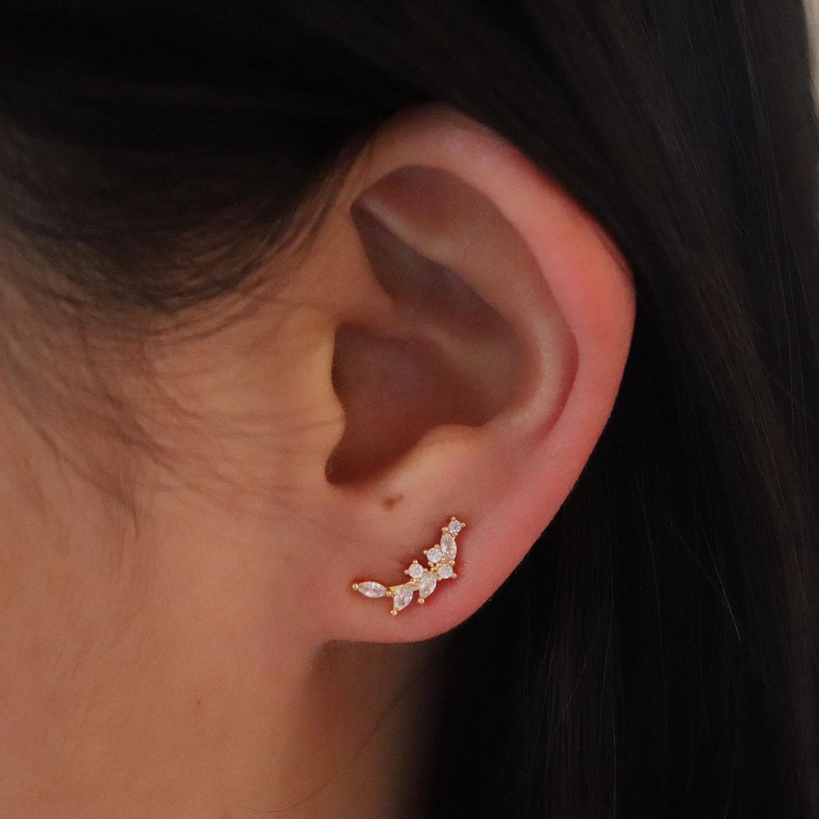 Dainty Olive Leaf Stud Earrings