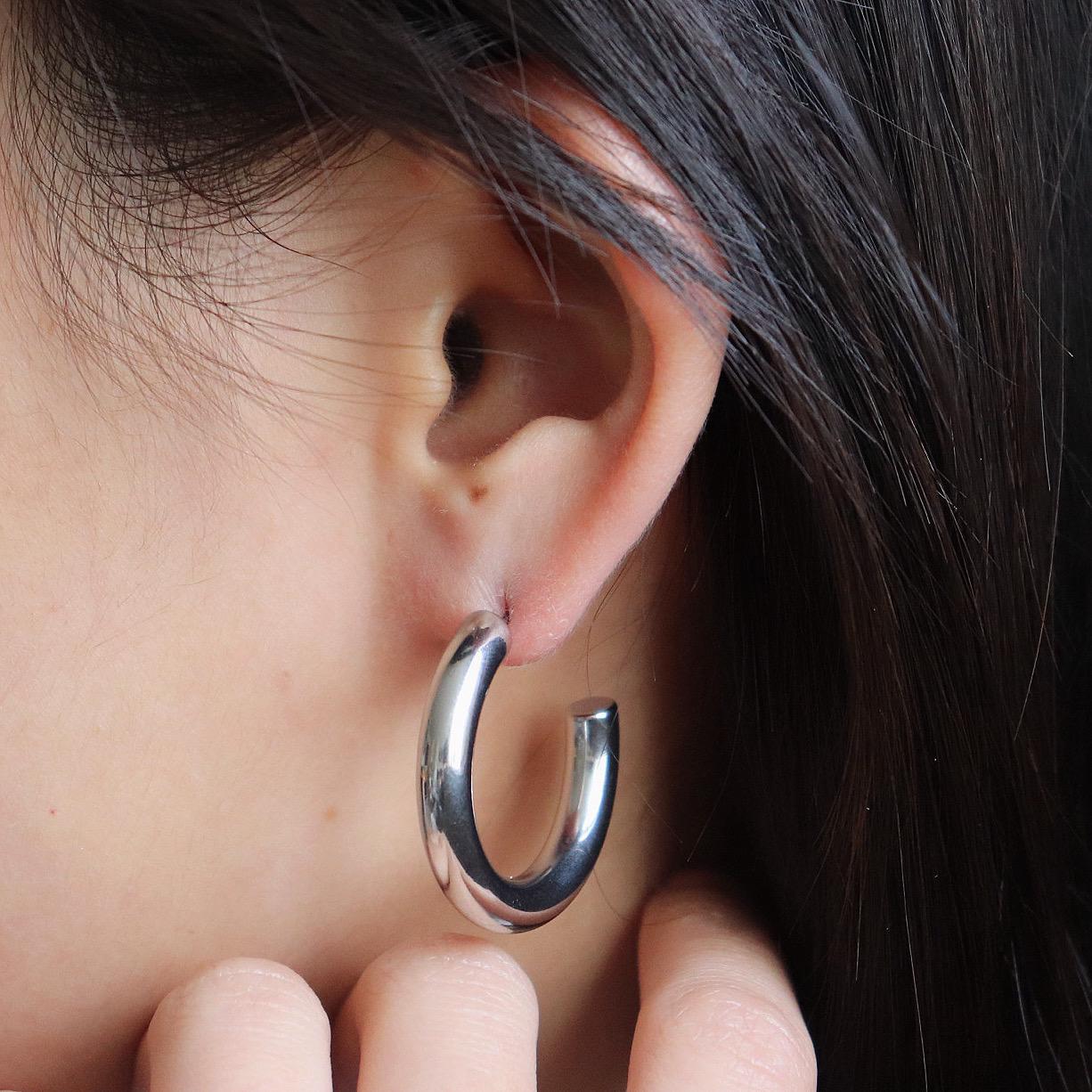 Silver Medium Hoop Earrings