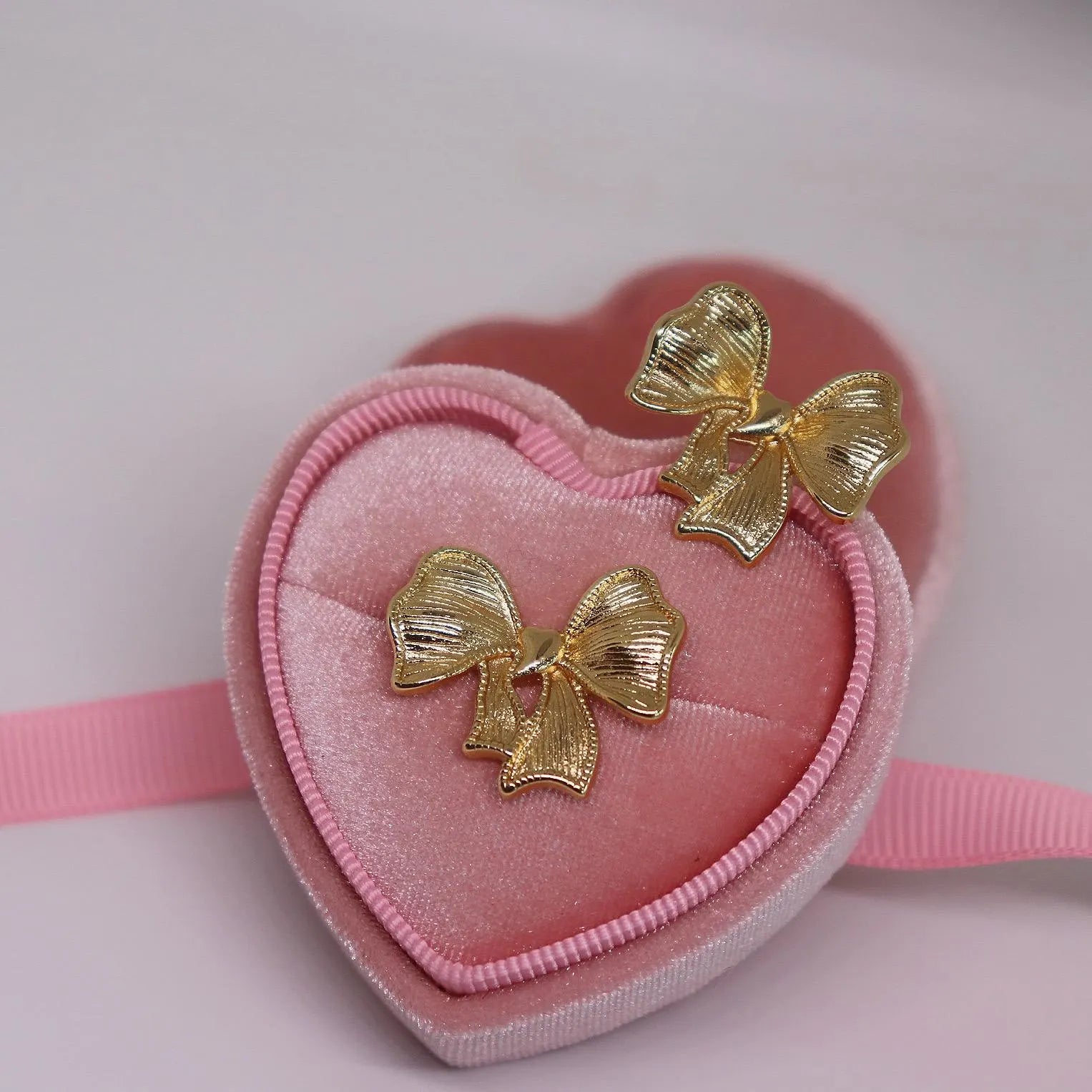 Textured Ribbon Bow Stud Earrings
