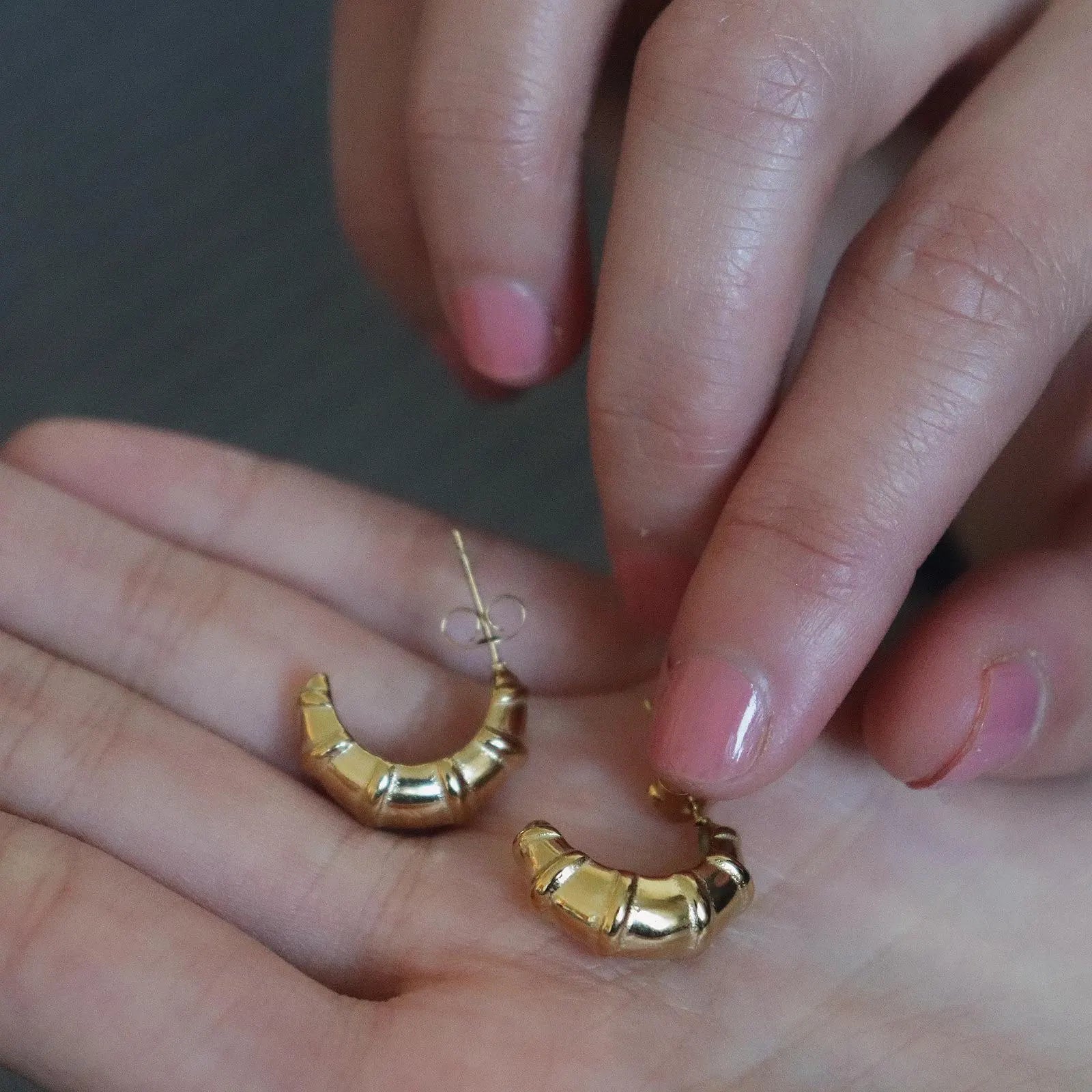 Minimalist Croissant Stud Earrings