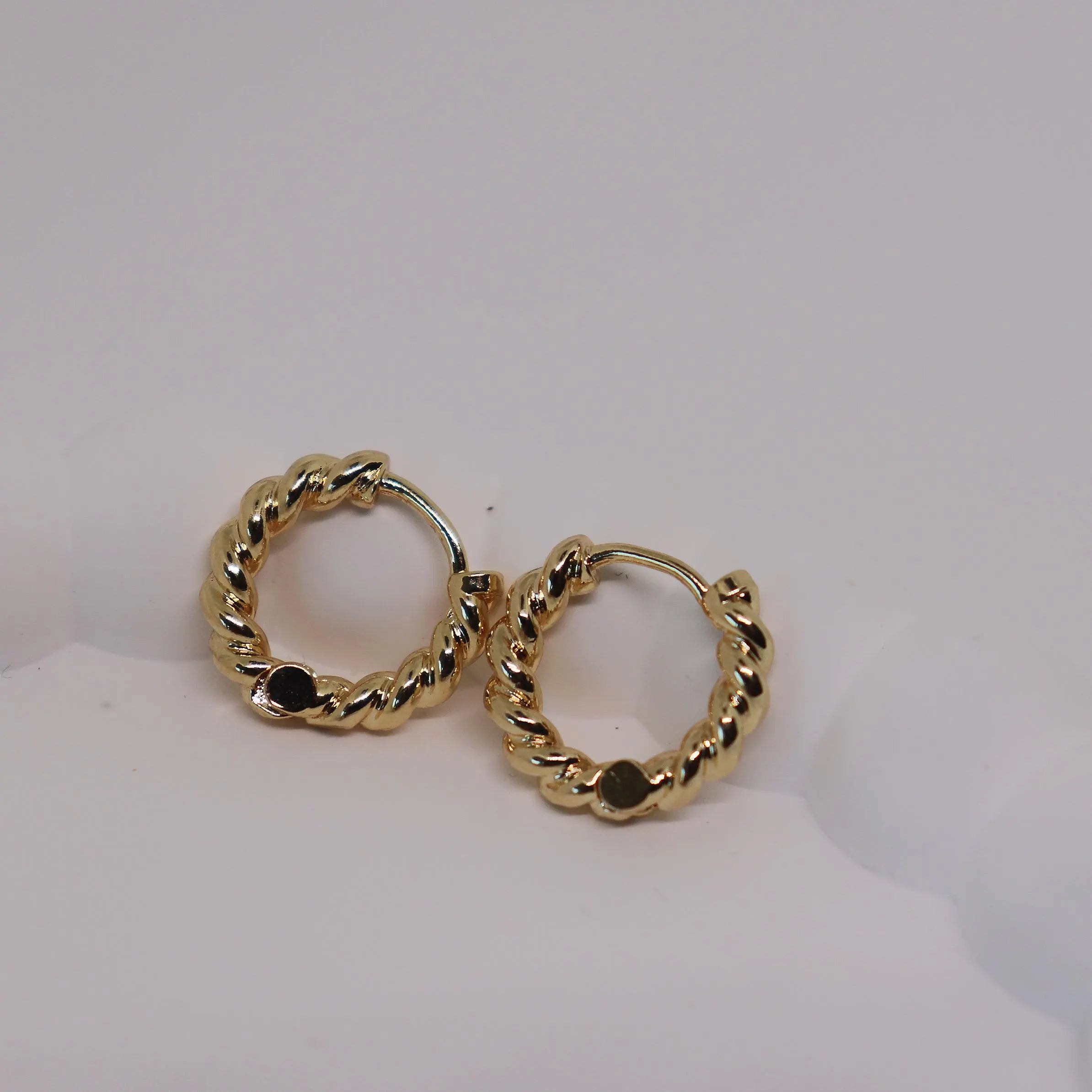 Twisted Gold Hoop Earrings