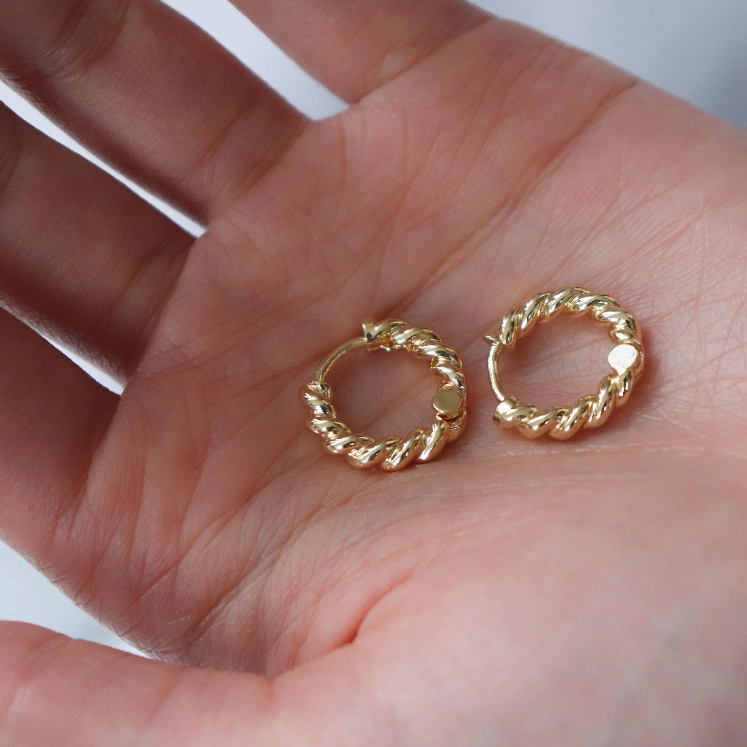 Twisted Gold Hoop Earrings