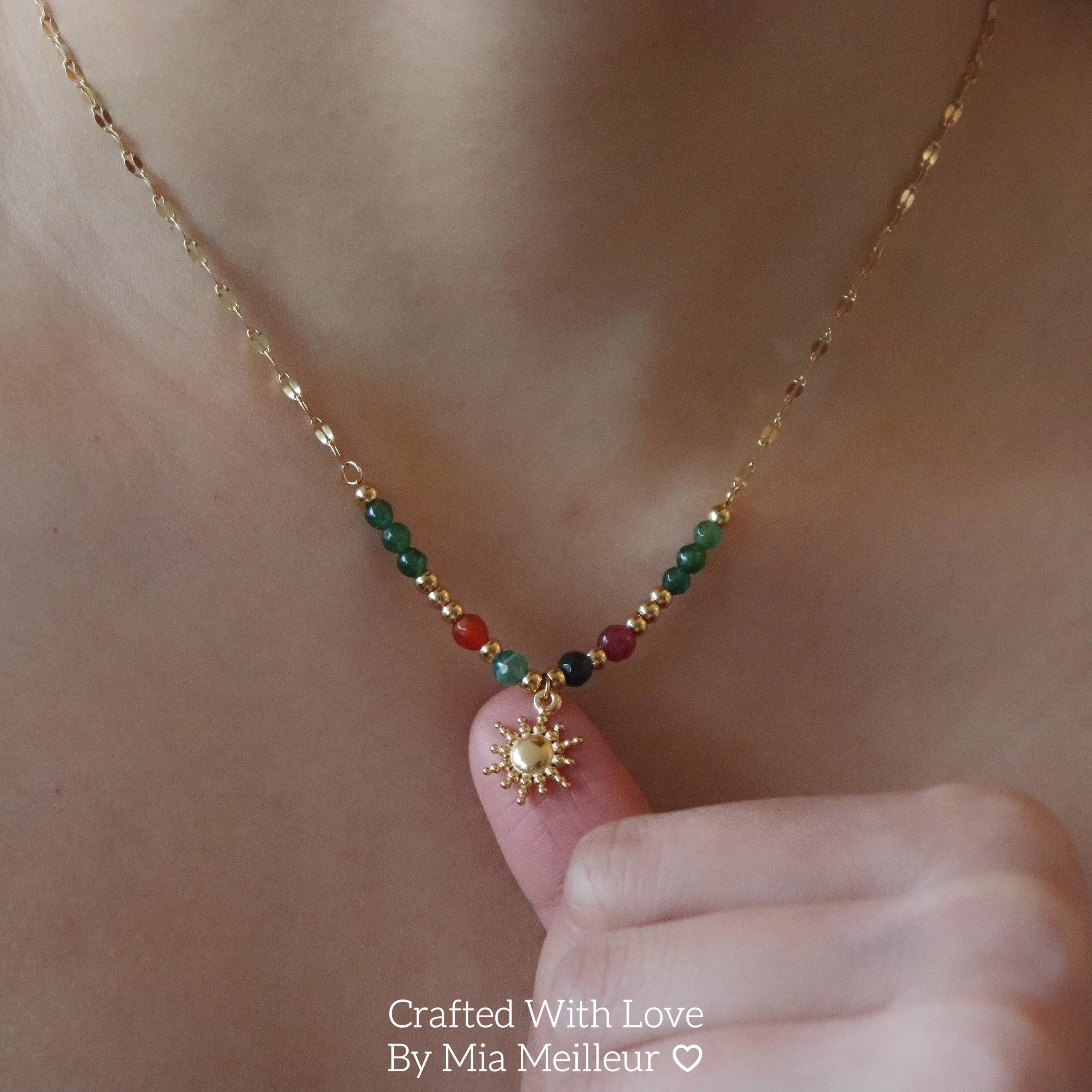 Sun Pendant Boho Necklace