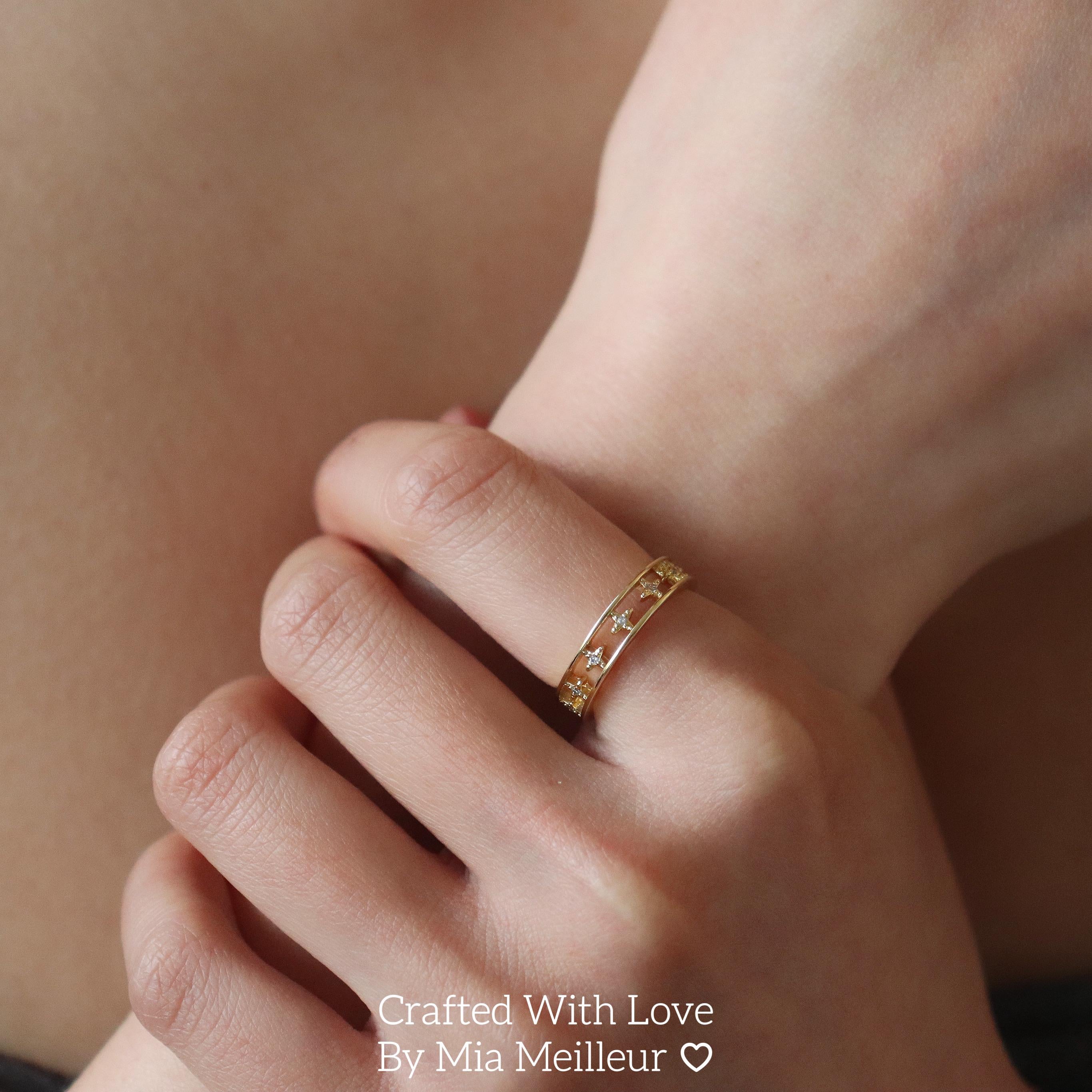 Minimalist Starburst Diamond Eternity Ring