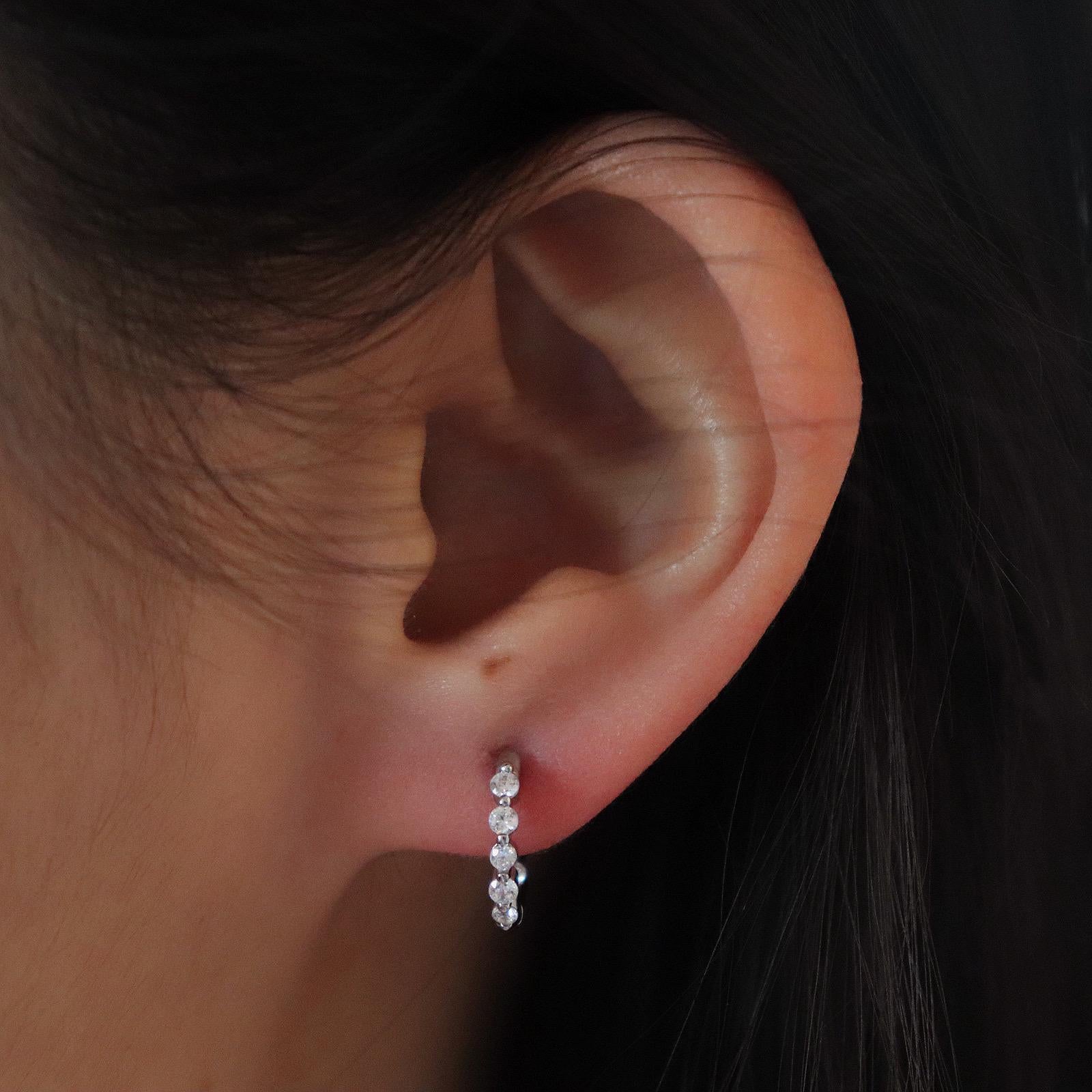 Minimalist Diamond Huggie Earrings