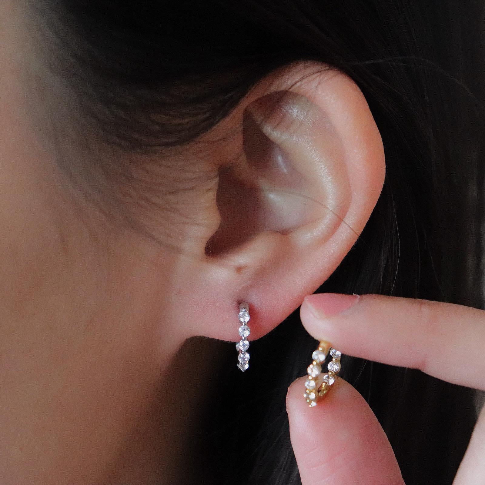 Minimalist Diamond Huggie Earrings