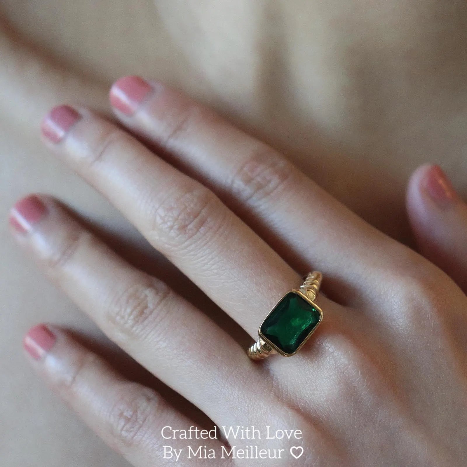 Baguette Cut Emerald Gold Ring