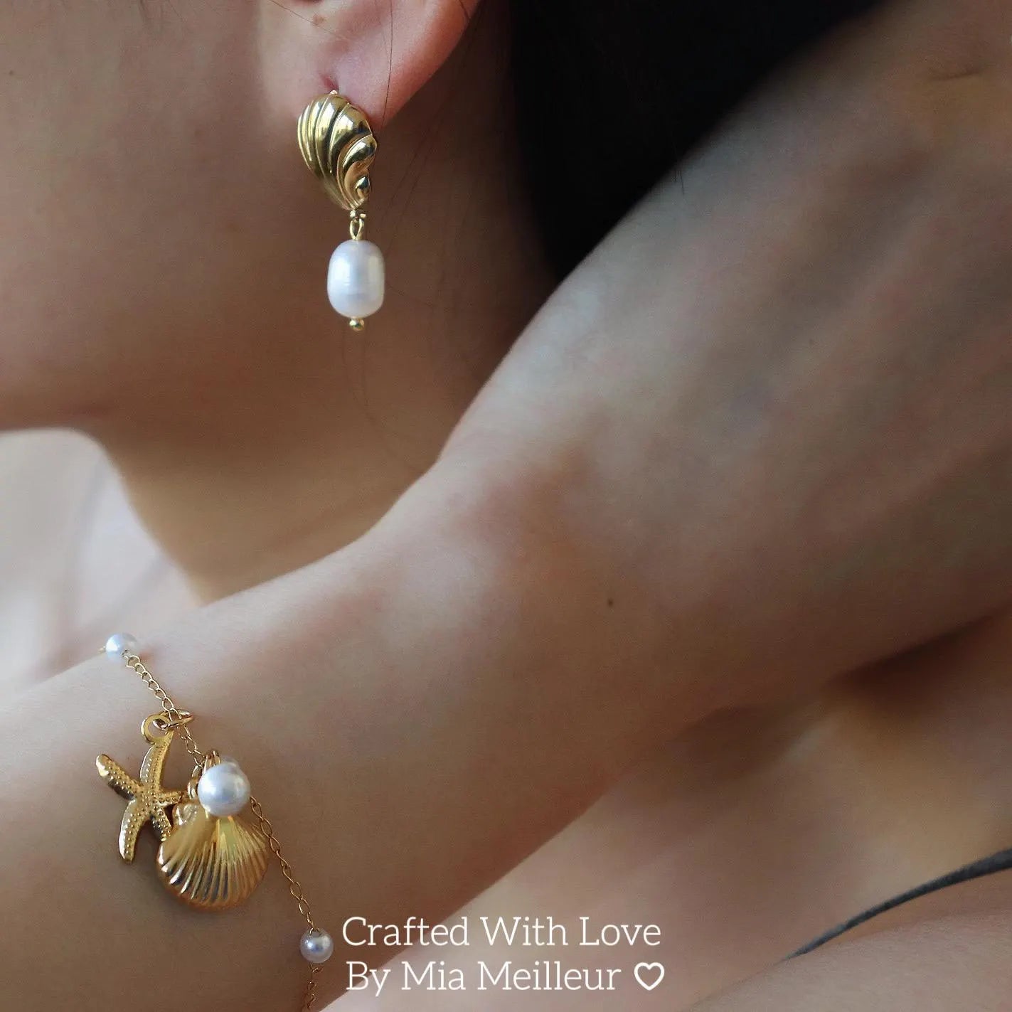 Starfish Seashell Pearl Bracelet