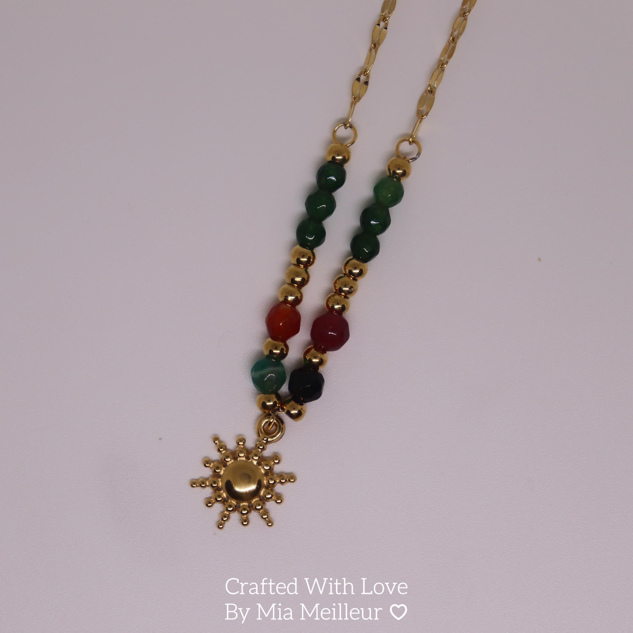 Sun Pendant Boho Necklace