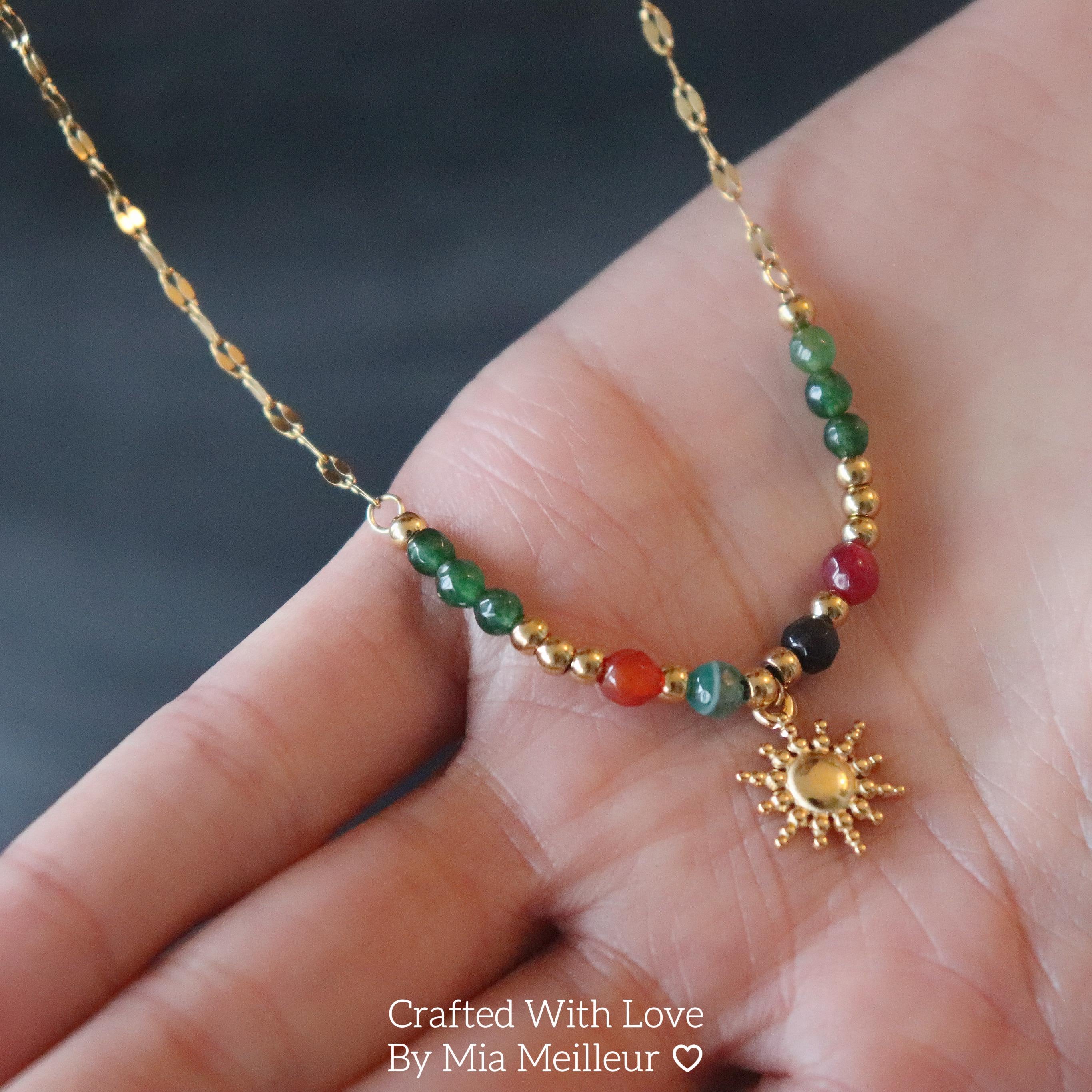 Sun Pendant Boho Necklace