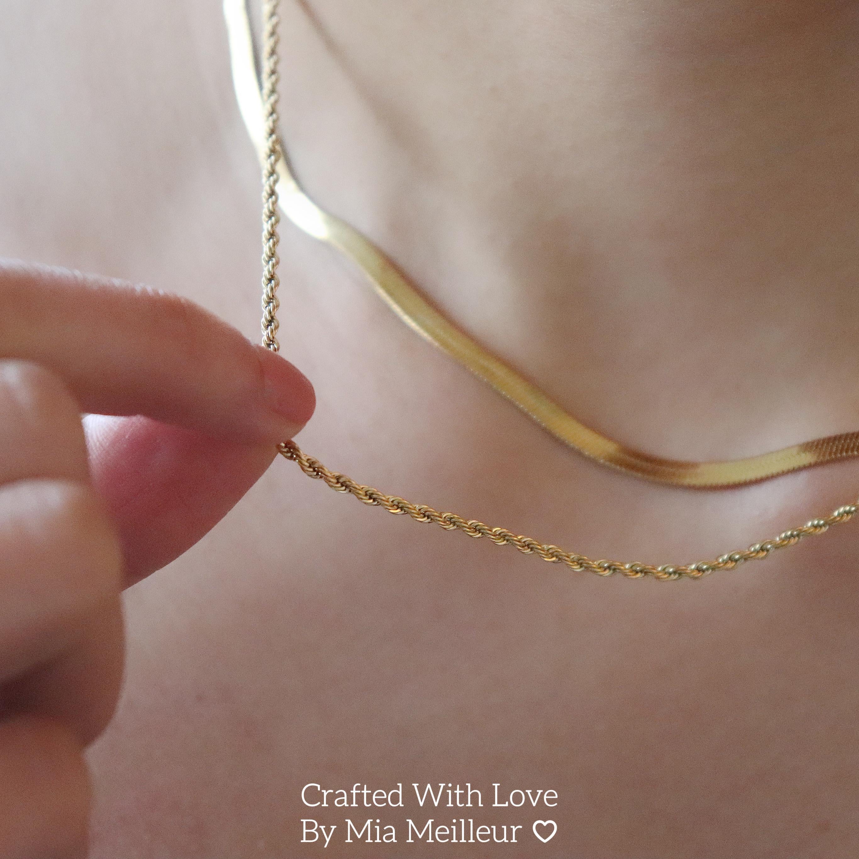 Duo Chain Herringbone Necklace