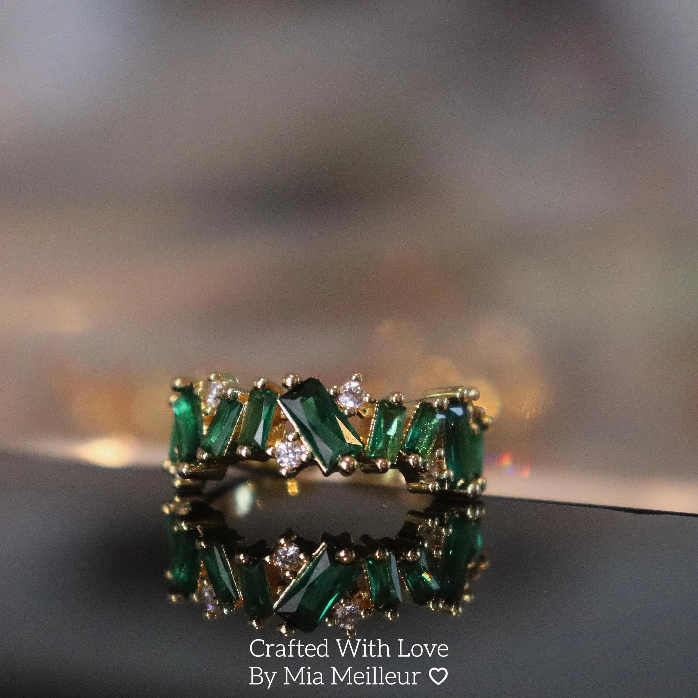 Emerlad Gold Eternity Band