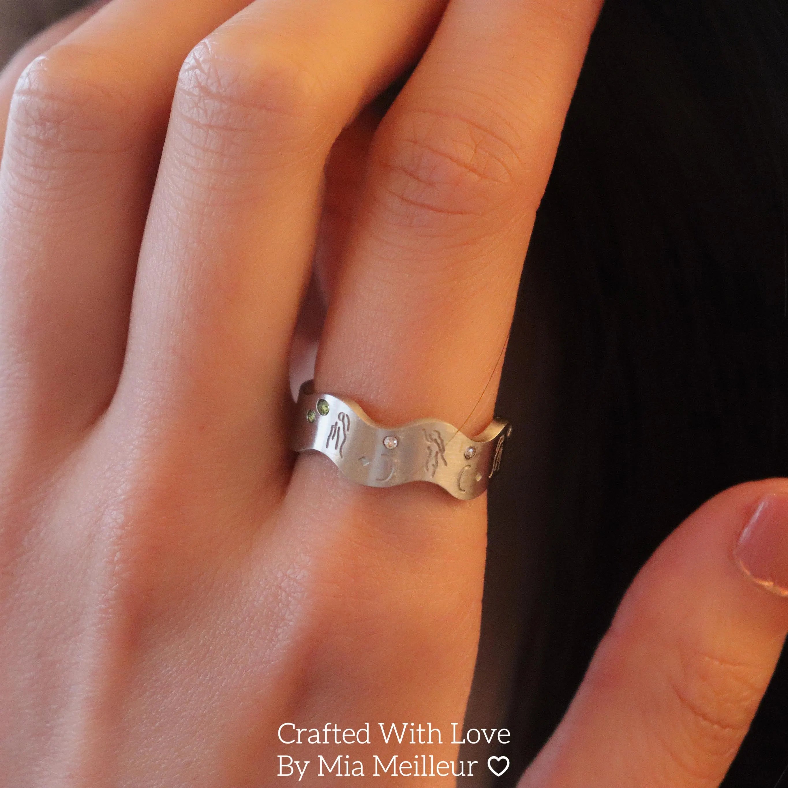 River Ripples Gemstone Ring