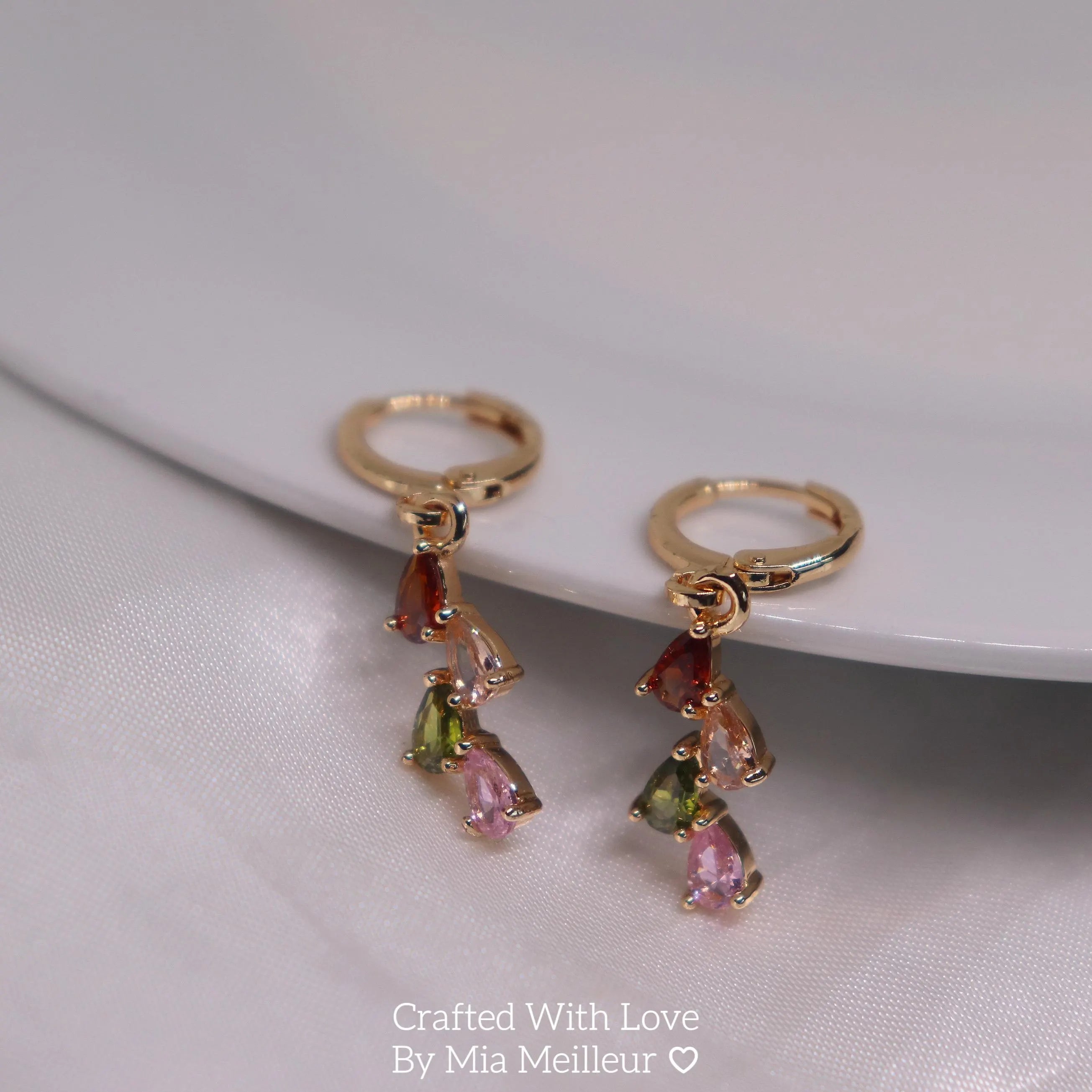 Dangling Teardrop Hoop Earrings