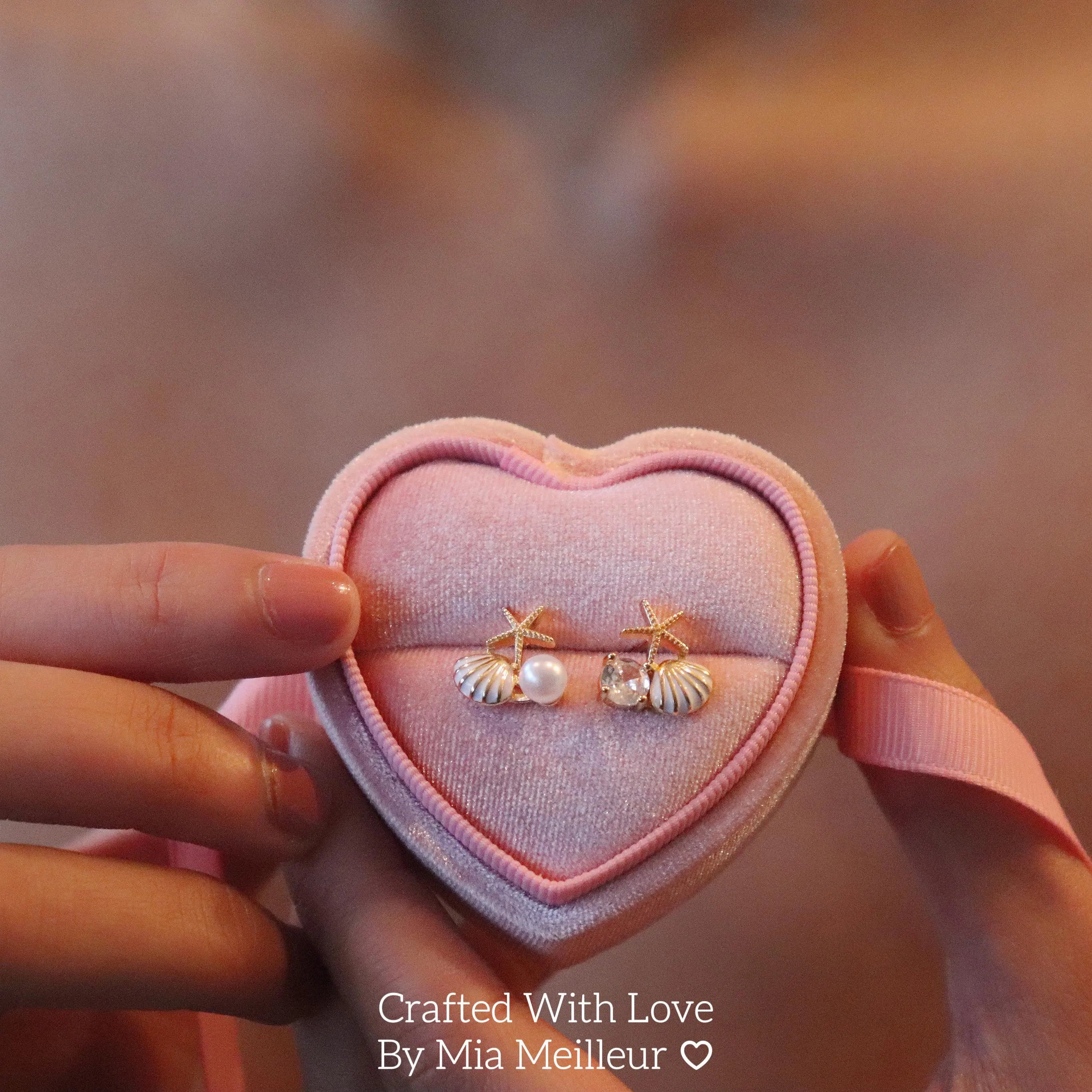 Dainty Seashell and Starfish Stud Earrings