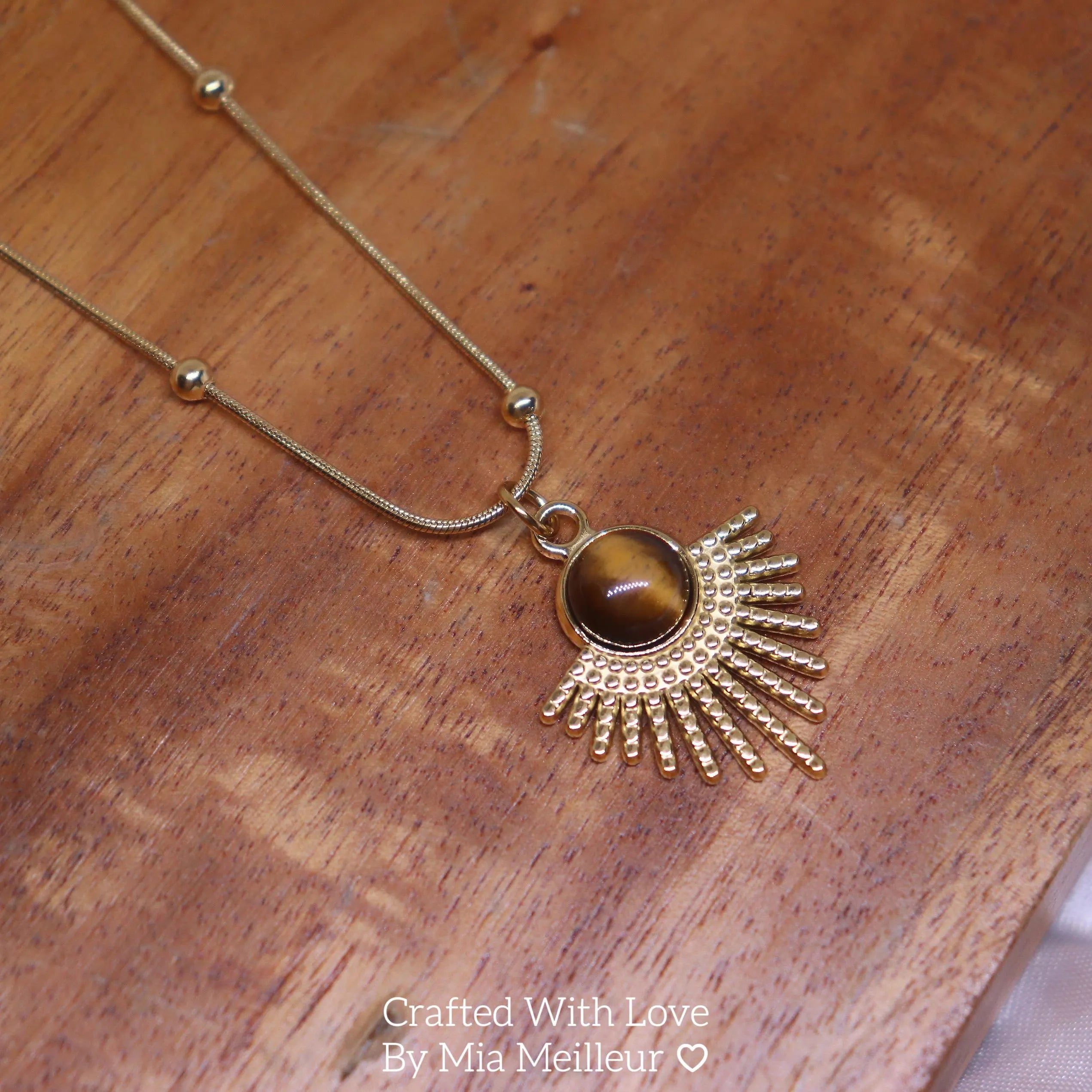 Vintage Sunburst Tiger’s Eye Necklace