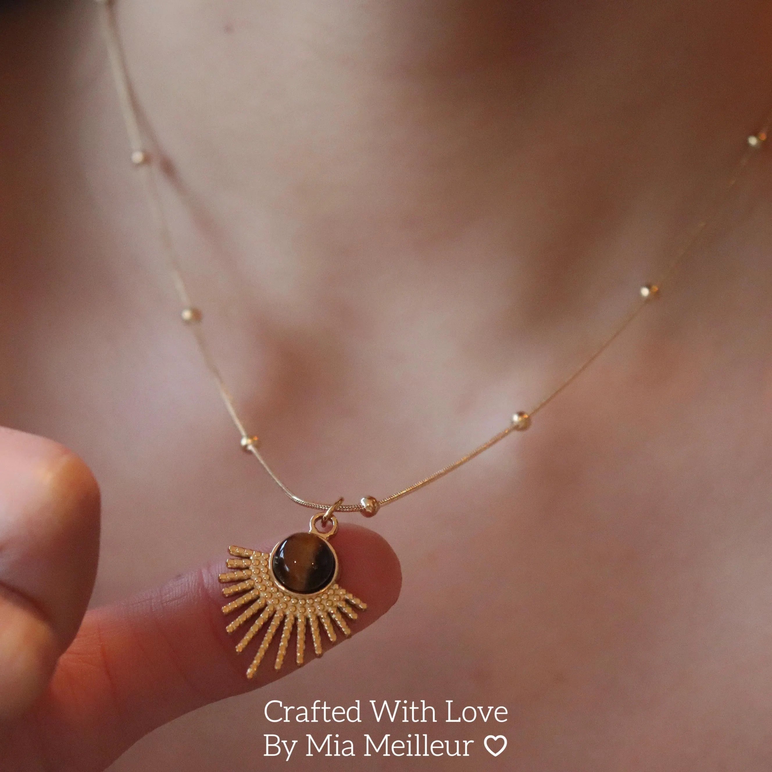 Vintage Sunburst Tiger’s Eye Necklace