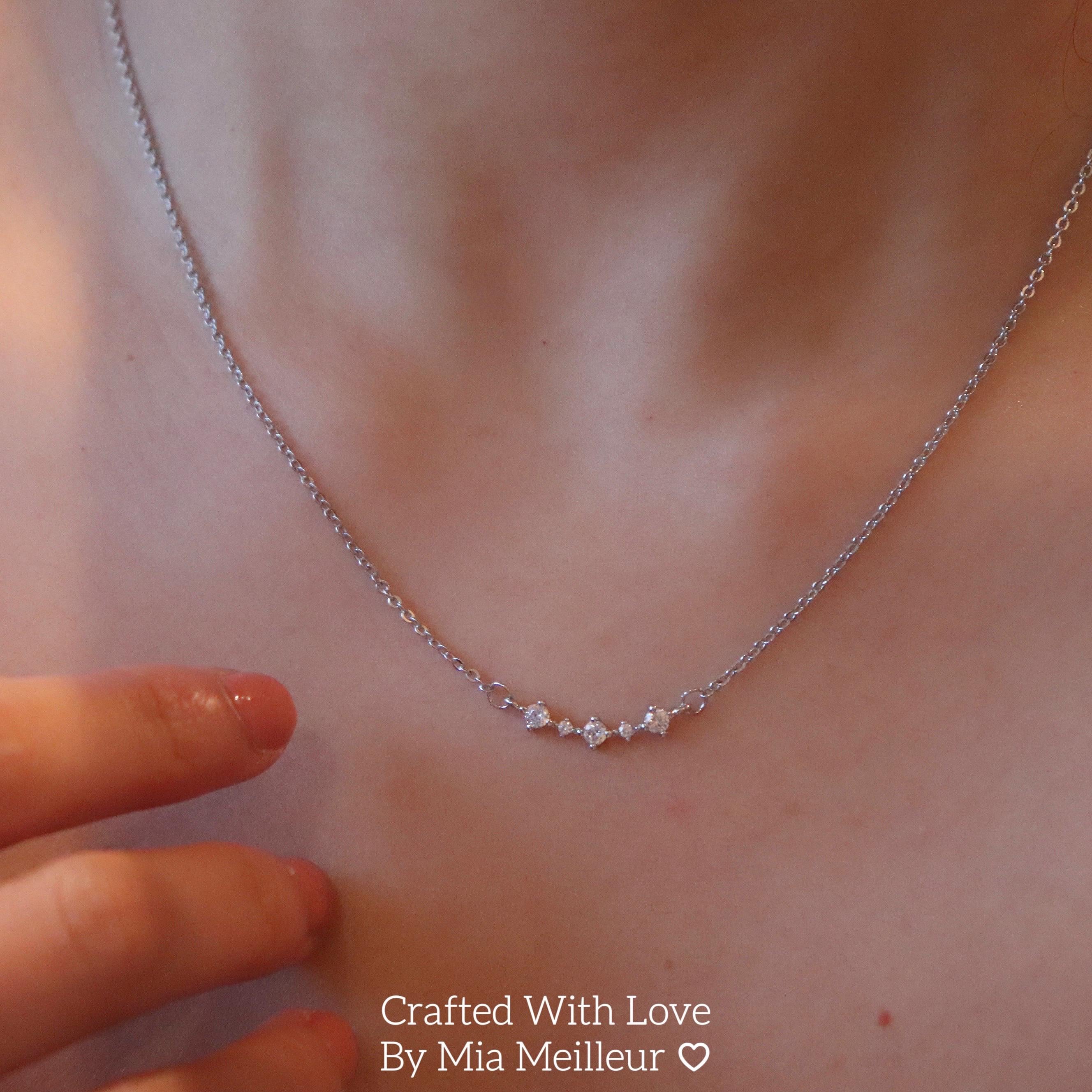 Minimalist Diamond Cluster Necklace